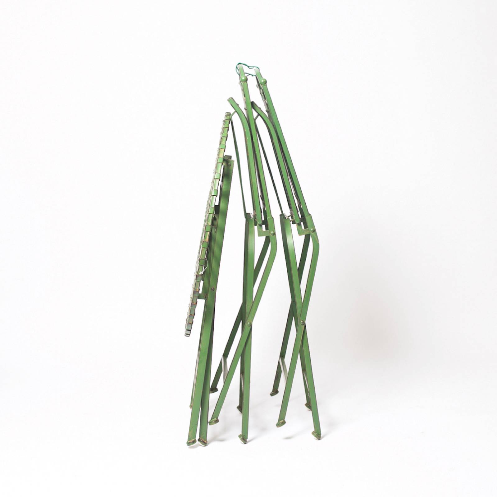 Set Of Metal Garden Table & 2 Chairs In Antique Green thumbnails