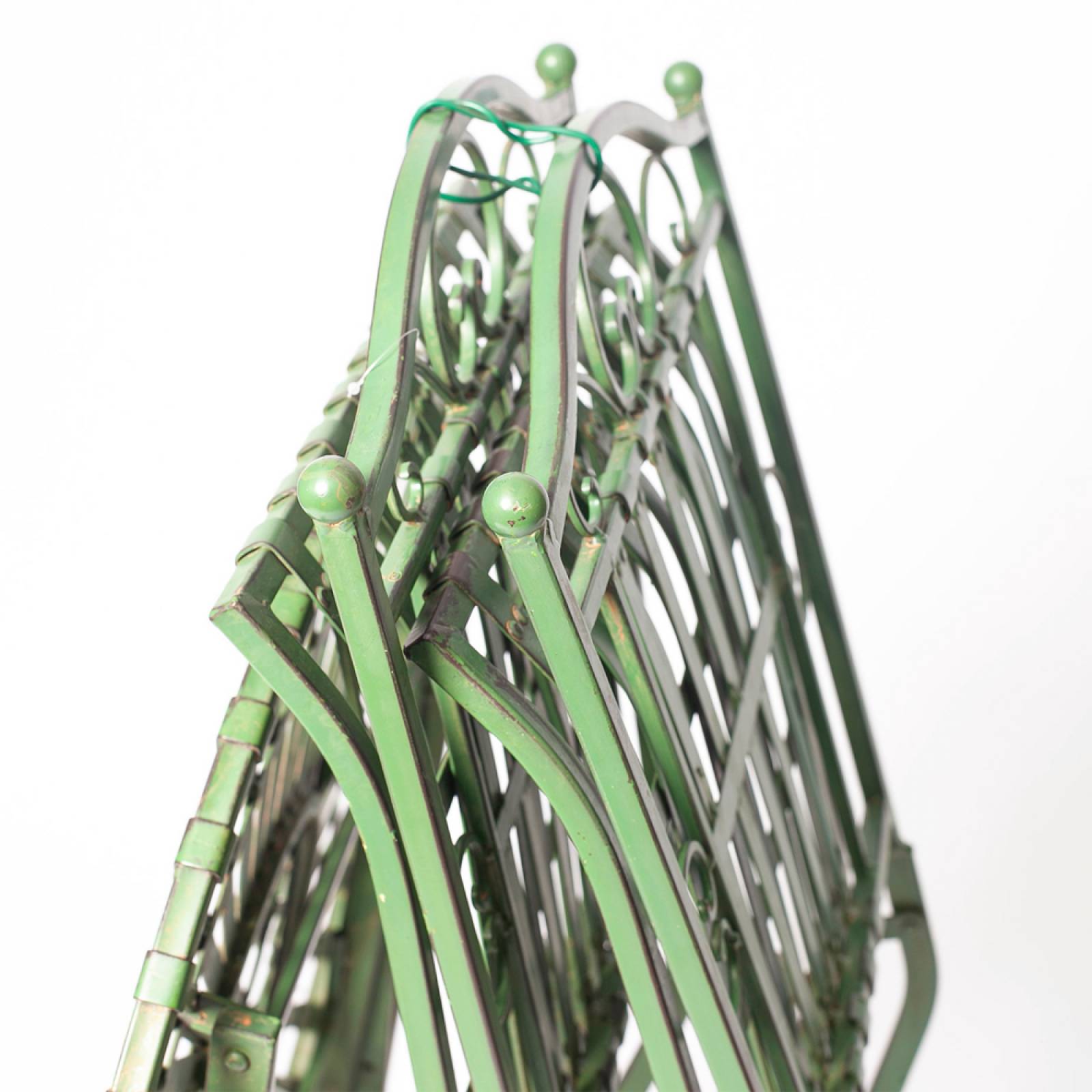 Set Of Metal Garden Table & 2 Chairs In Antique Green thumbnails