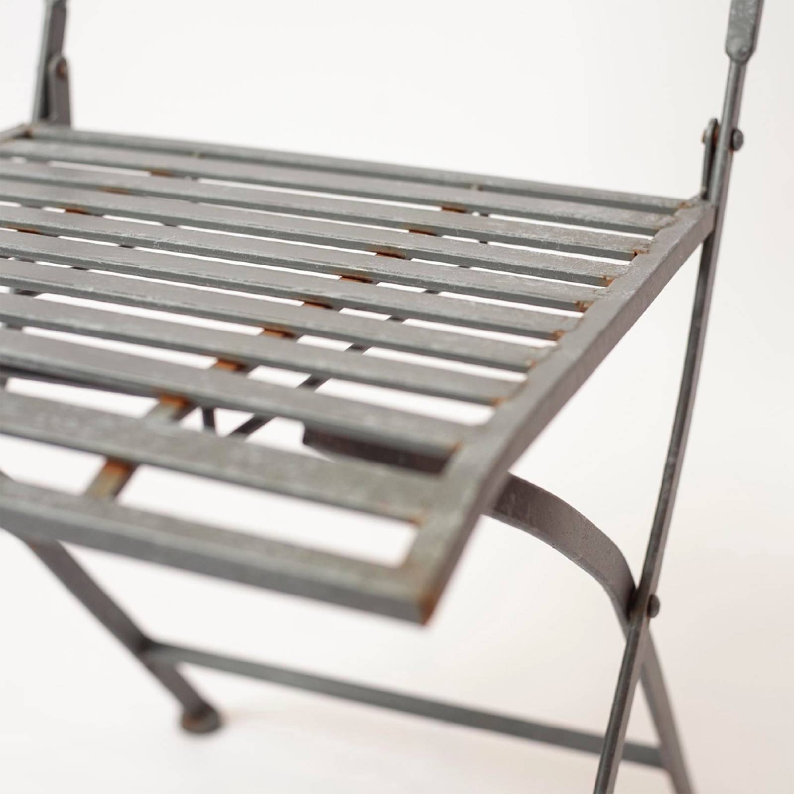 Set Of Grey Metal Garden Table & Two Chairs thumbnails