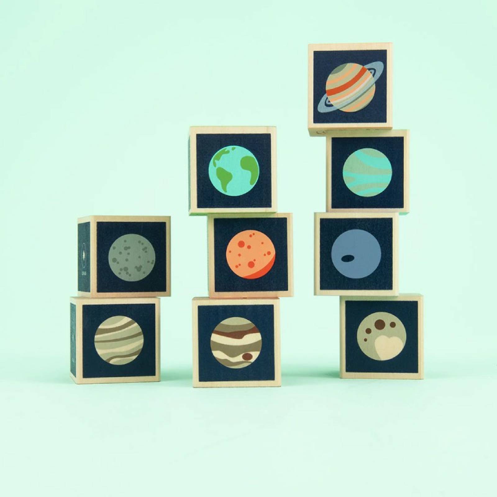 Set Of Wooden Planets Blocks By Uncle Goose 2+
