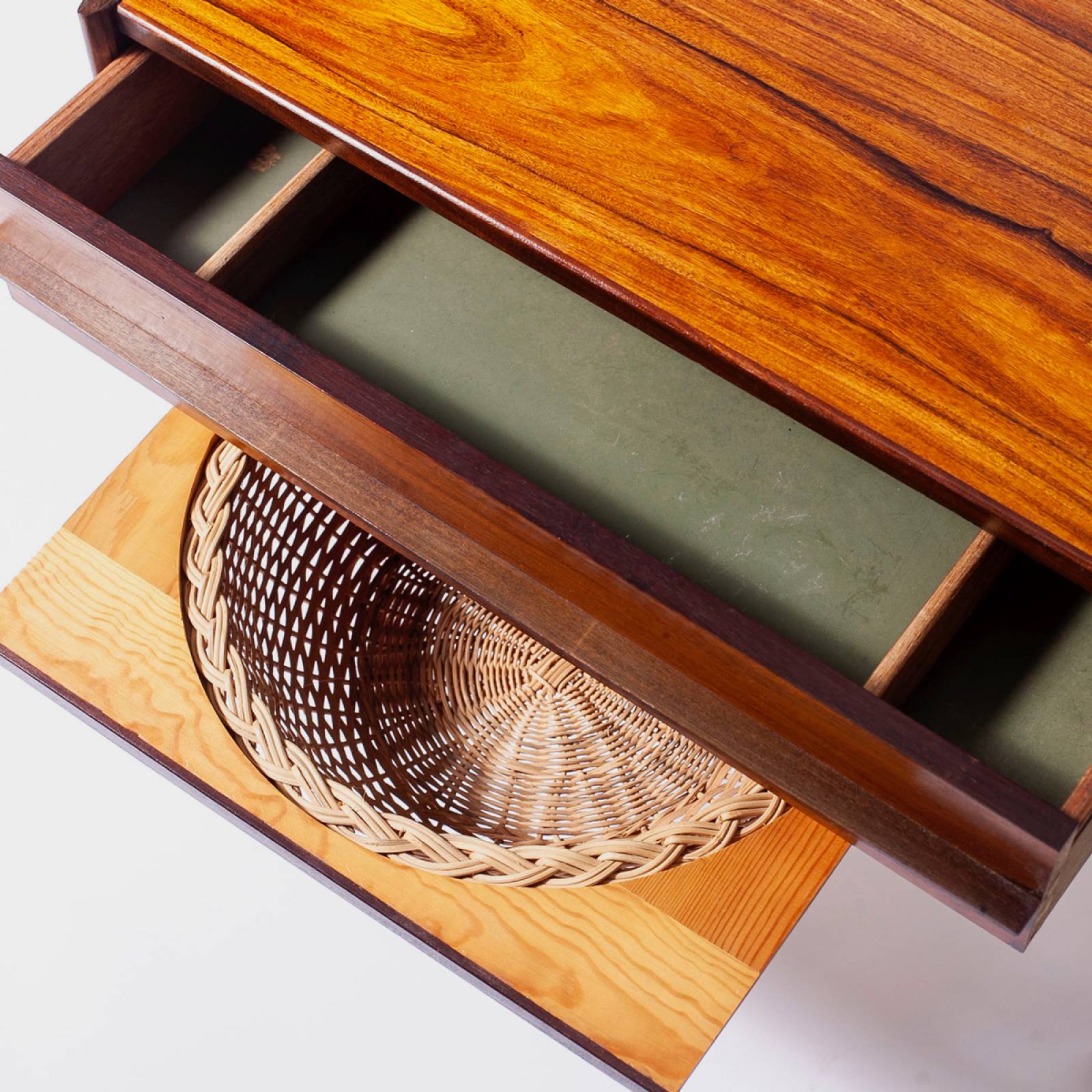 1960s Danish Rosewood Sewing Side Table On Castors thumbnails
