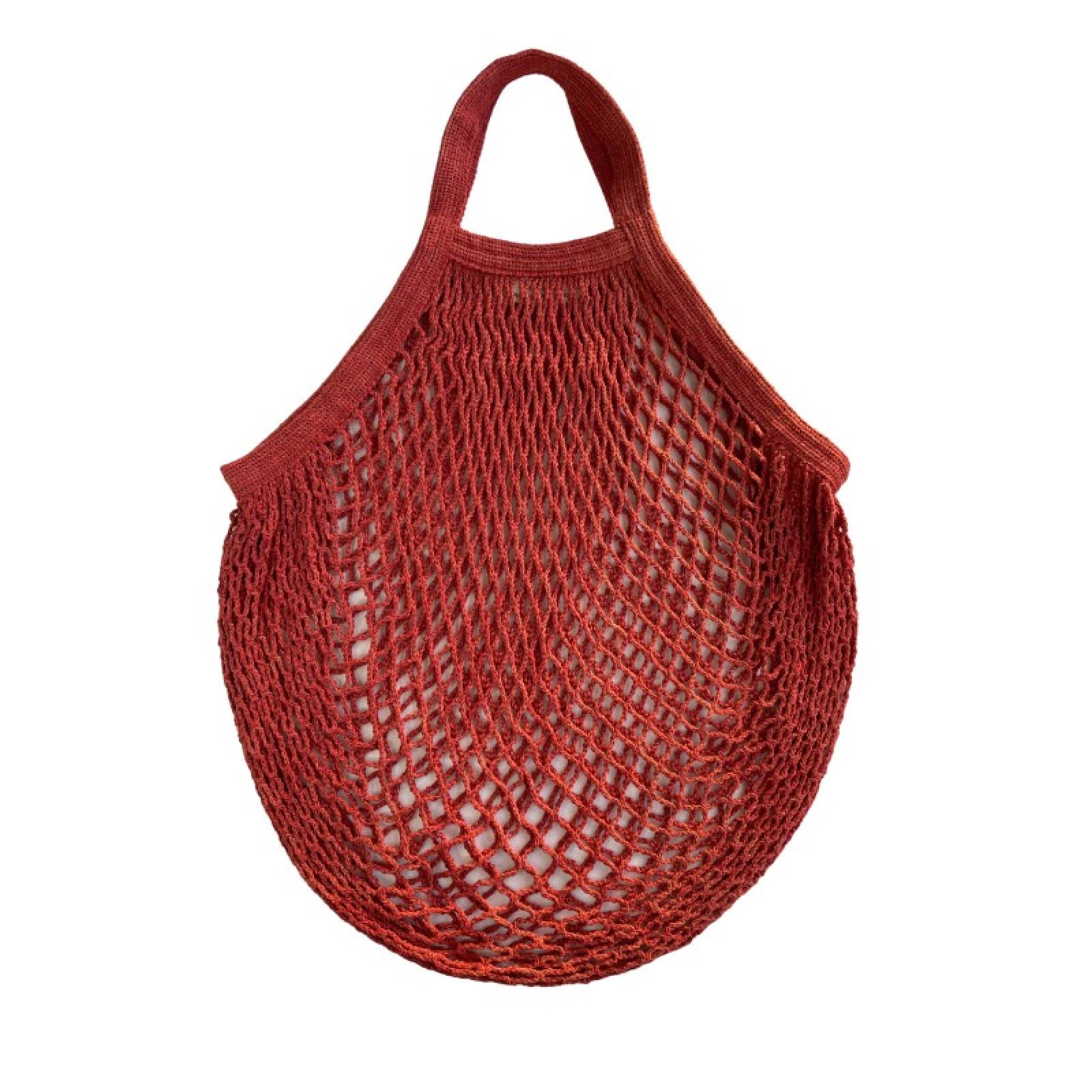 Short Handled Cotton String Bag - Spice Vegetable Dye