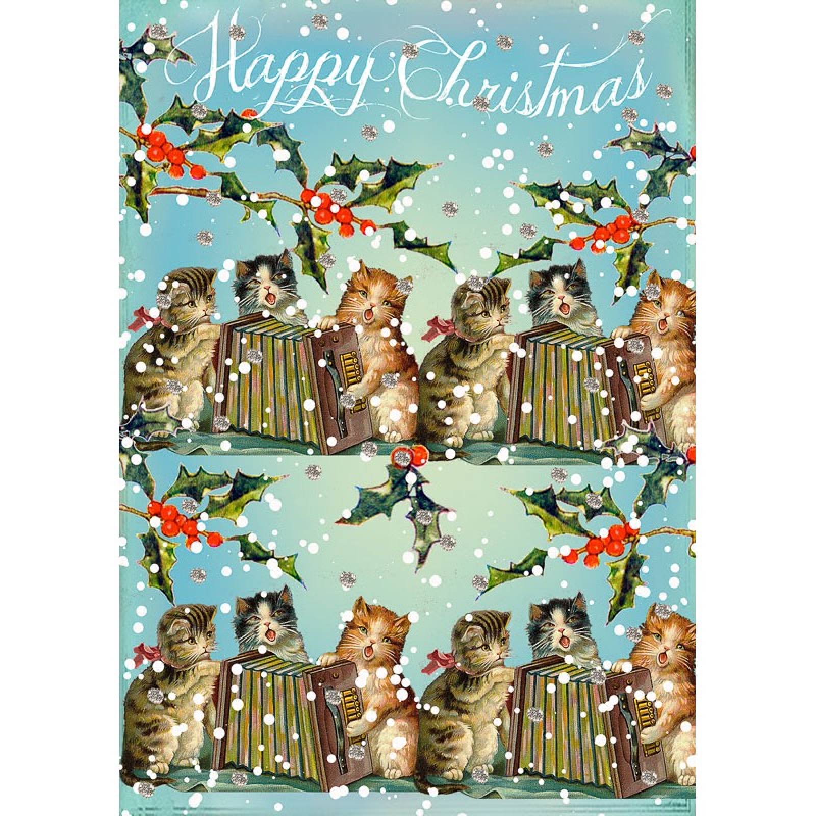 Singing Cats - Single Christmas Card