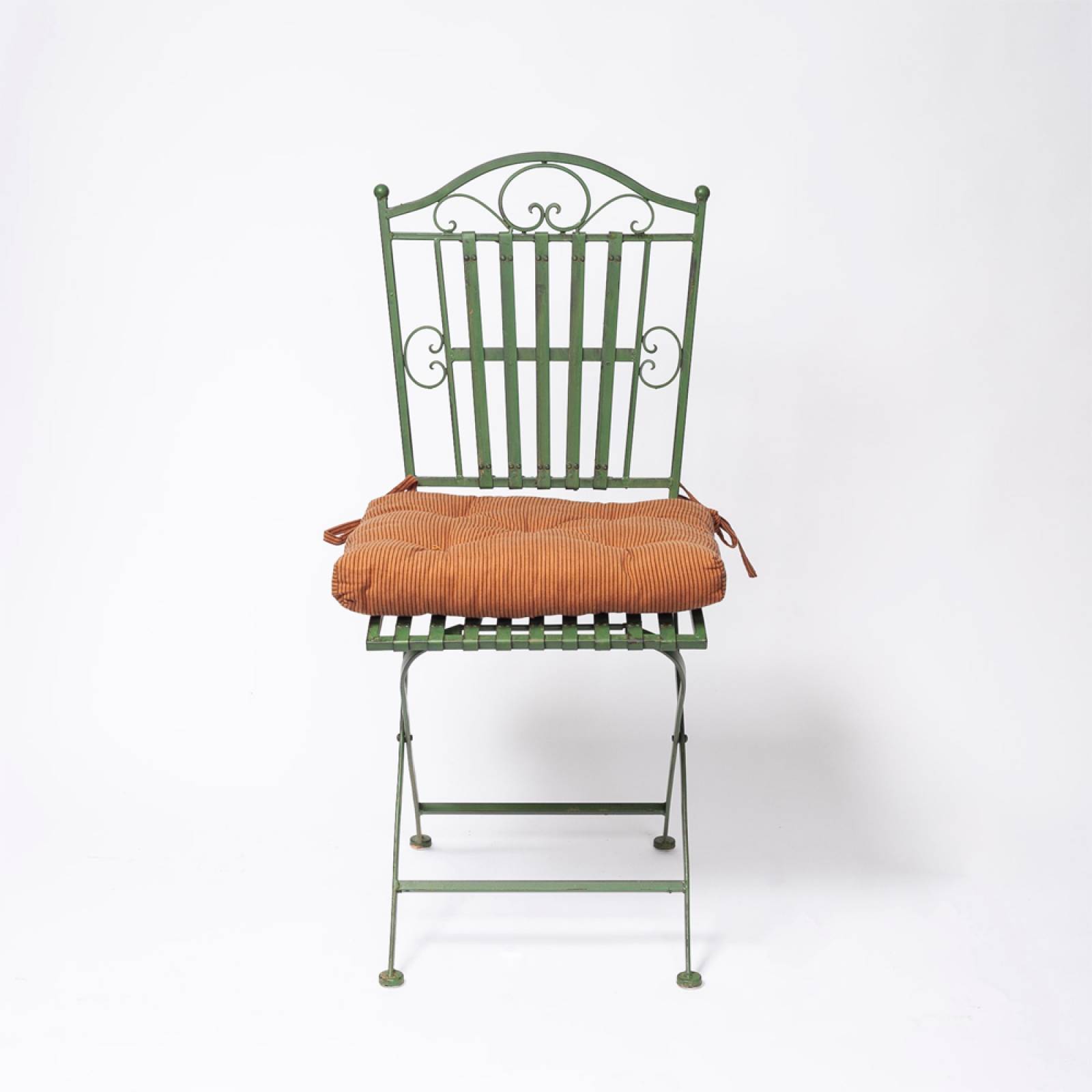 Single Metal Garden Chair In Antique Green thumbnails