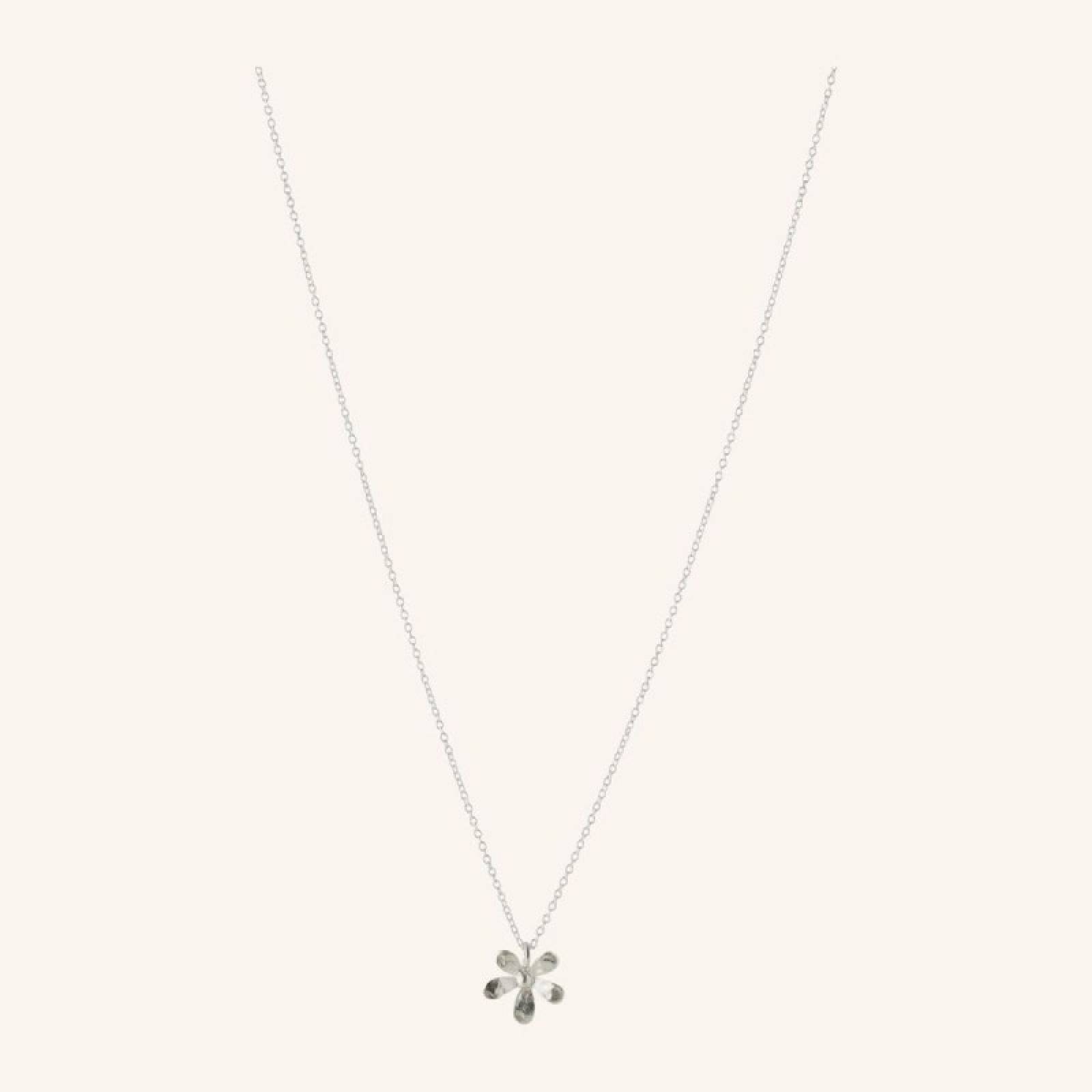 Single Wild Poppy Necklace In Silver By Pernille Corydon