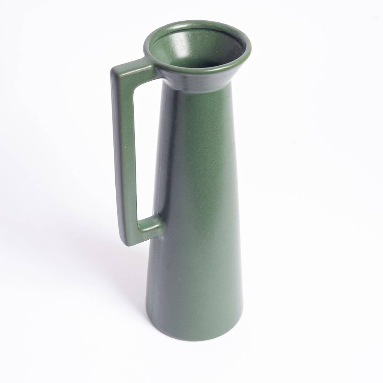 Slim Ceramic Vase In Matte Green thumbnails