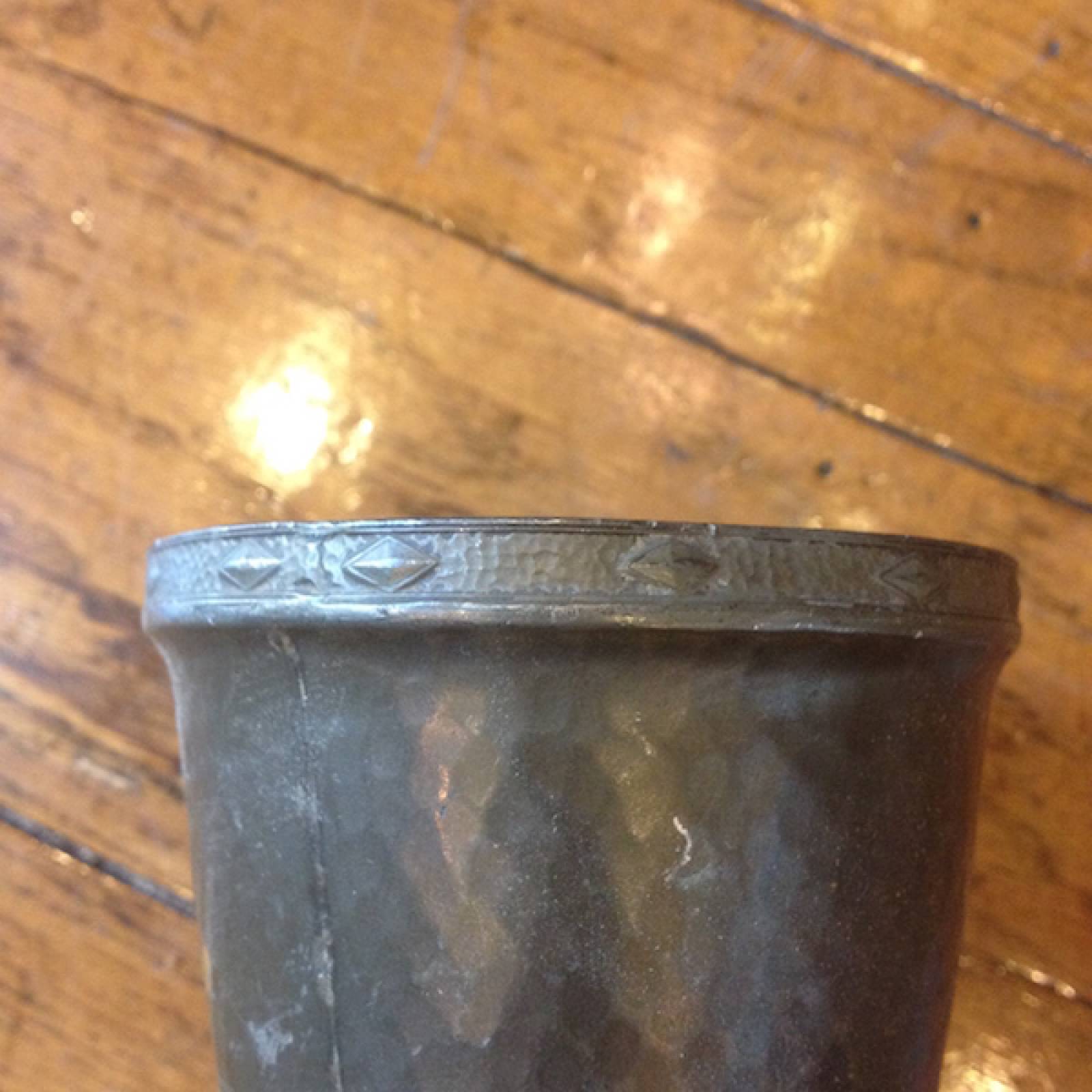 Slim Flared Pewter Vase With Decorative Detail thumbnails