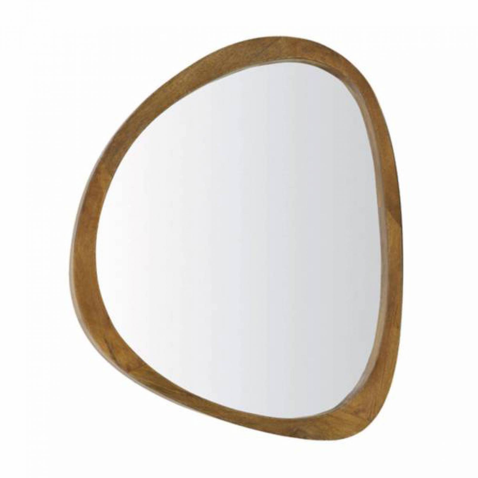 Small Organic Shaped Mirror With Wooden Back thumbnails