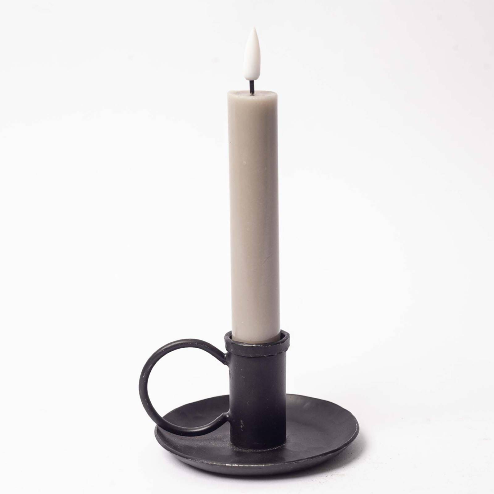 Small Amri Candlestick Holder With Handle In Antique Black