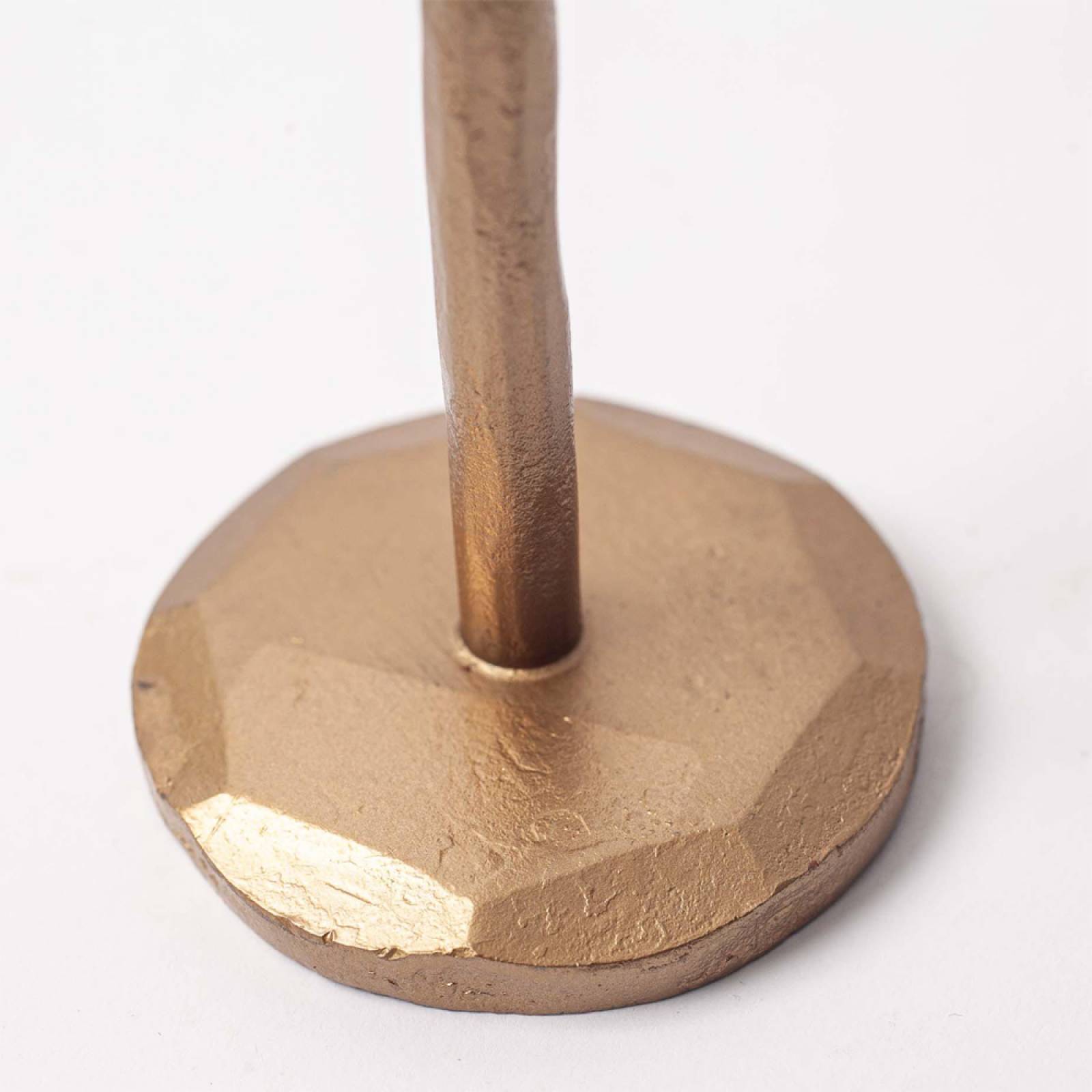 Small Mbata Antiqued Brass Candlestick H:20cm thumbnails