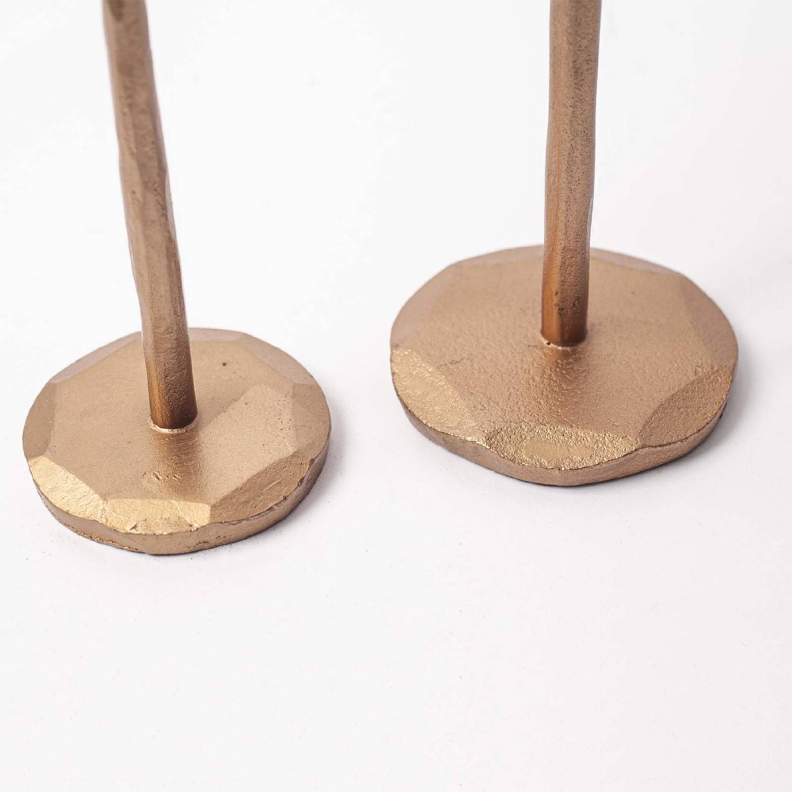 Small Mbata Antiqued Brass Candlestick H:20cm thumbnails