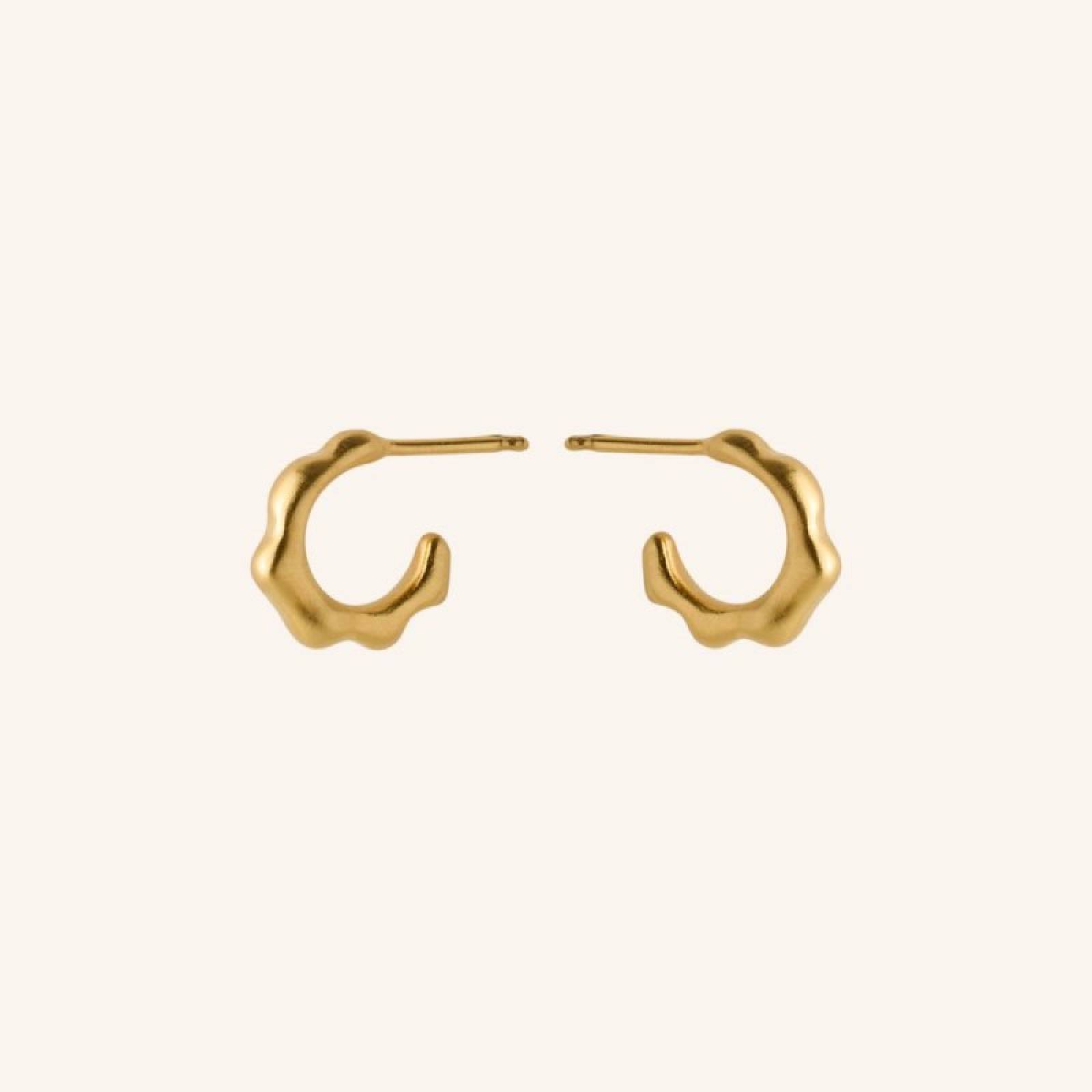 Small Aqua Hoop Earrings In Gold By Pernille Corydon