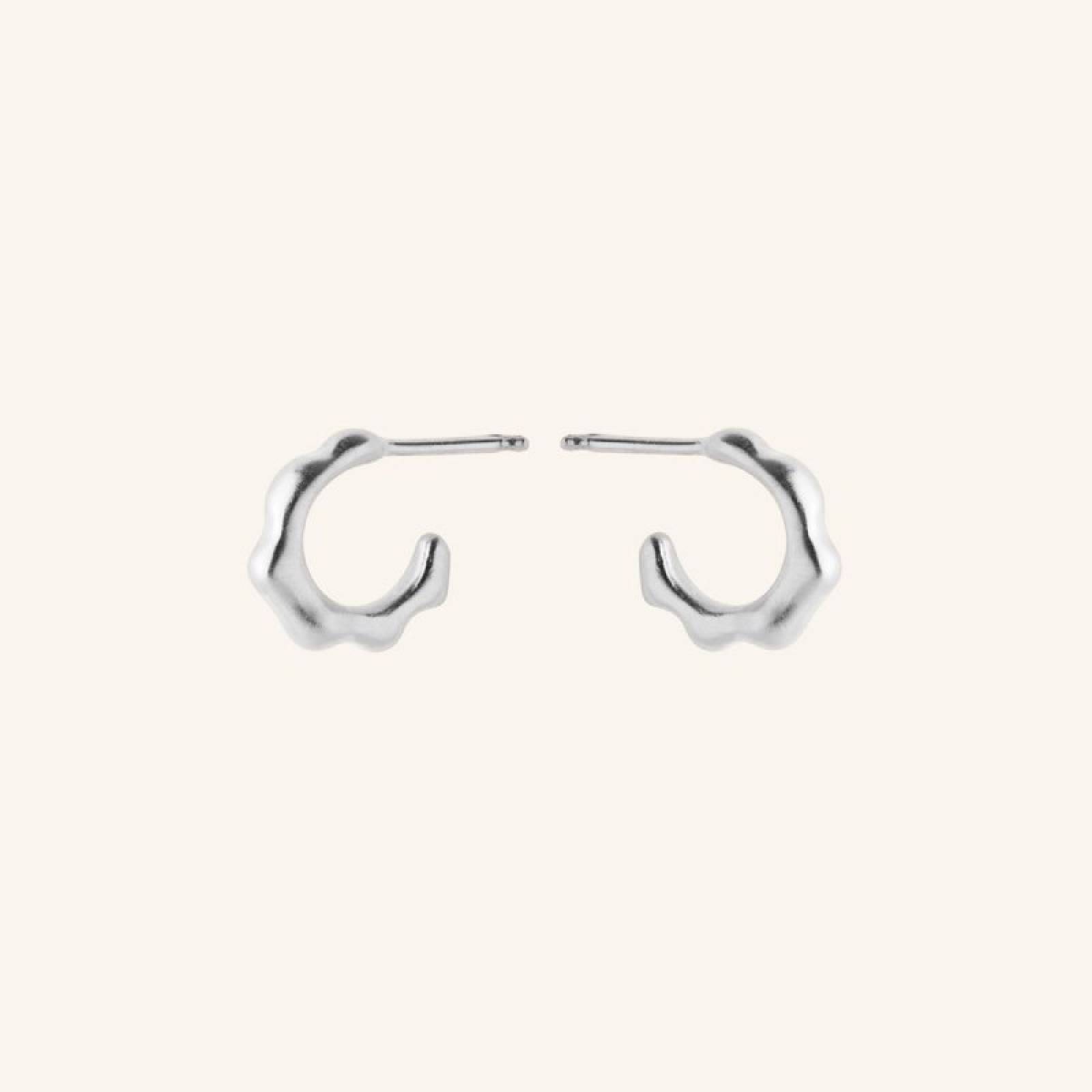 Small Aqua Hoop Earrings In Silver By Pernille Corydon