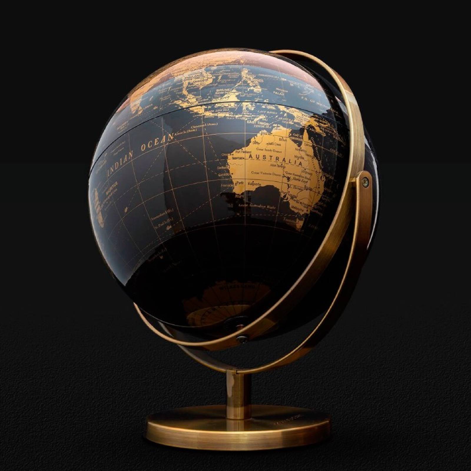 Small Black & Gold Globe On Double Axis 20cm thumbnails