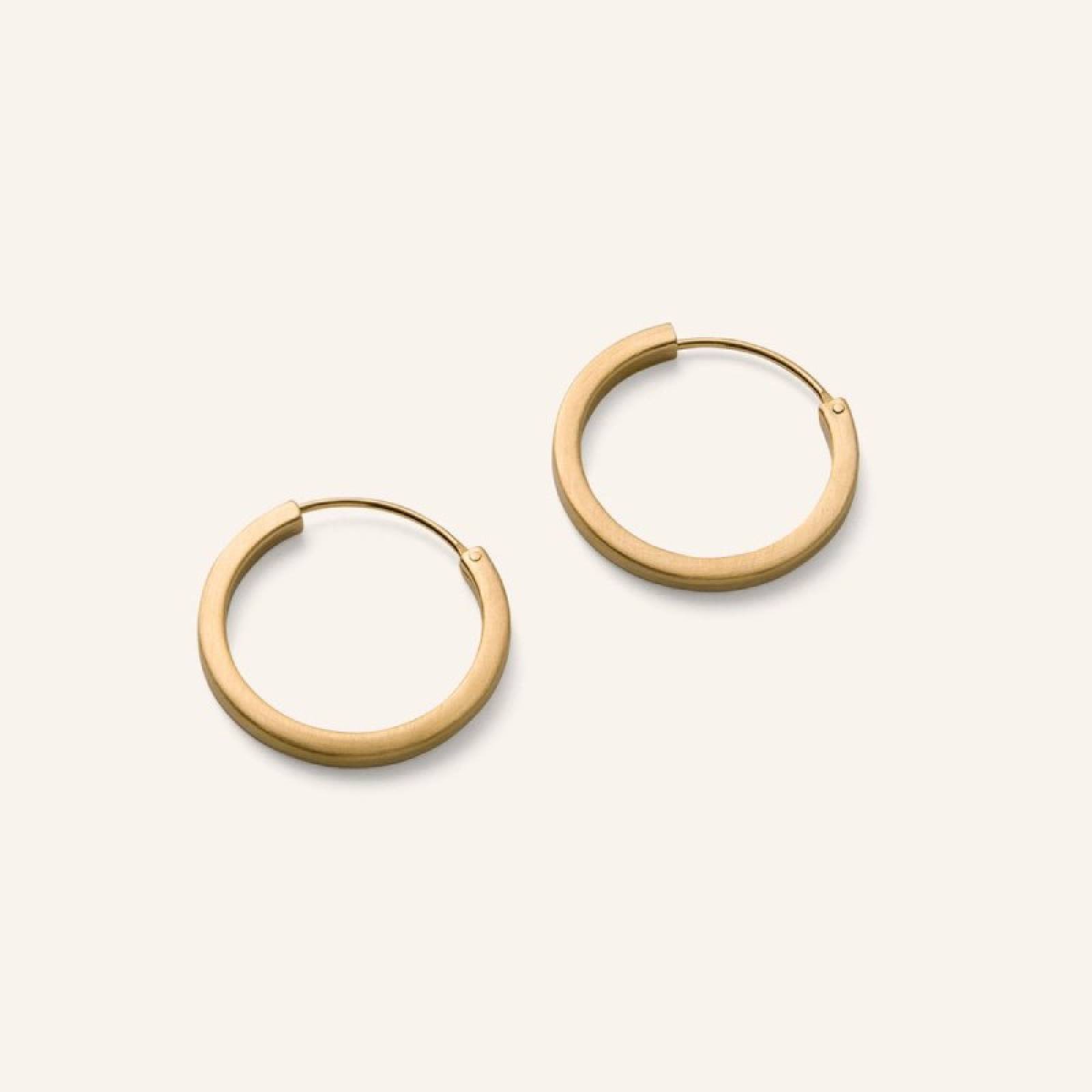 Small Circle Line Hoop Earrings In Gold By Pernille Corydon