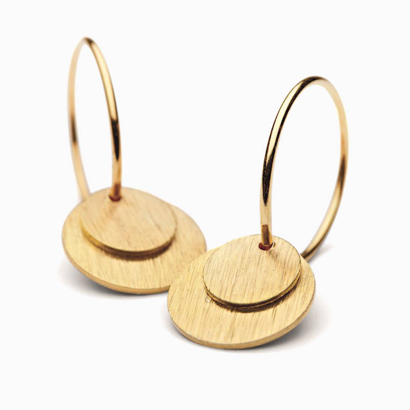 Small Gold Coin Hoop Earrings By Pernille Corydon