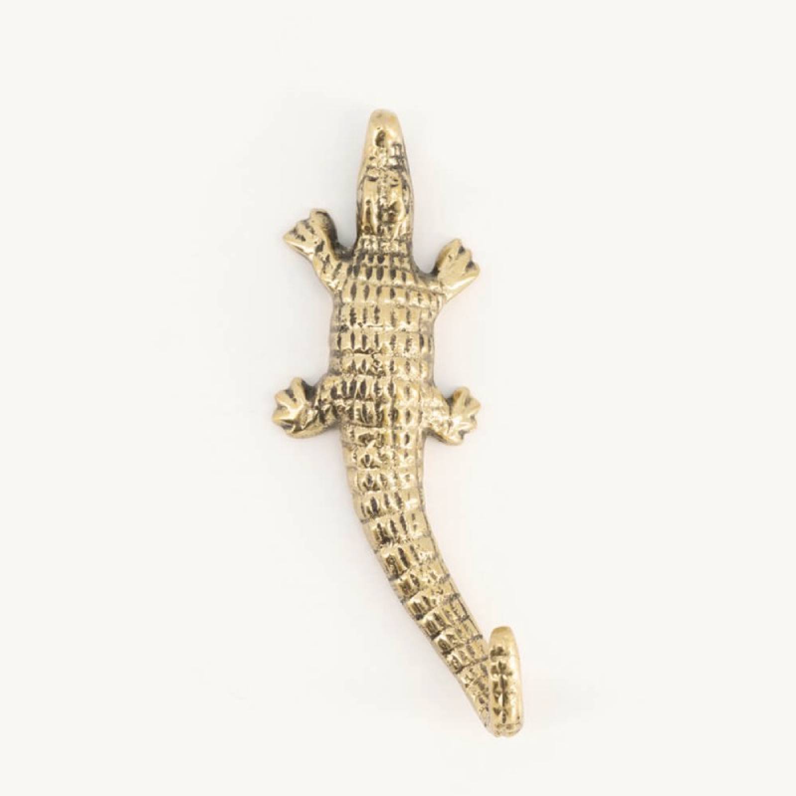 Small Crocodile Shaped Brass Hook