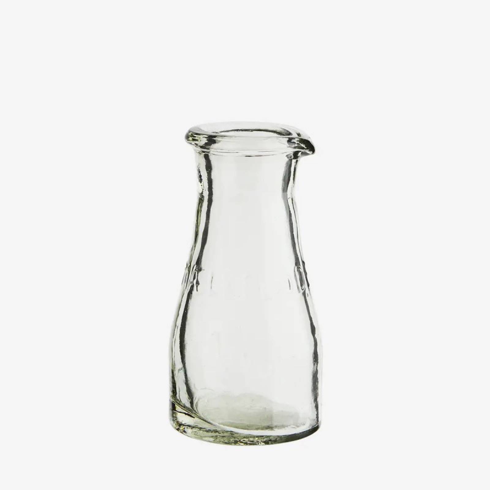 Small Hand Blown Glass Milk Bottle 10cm