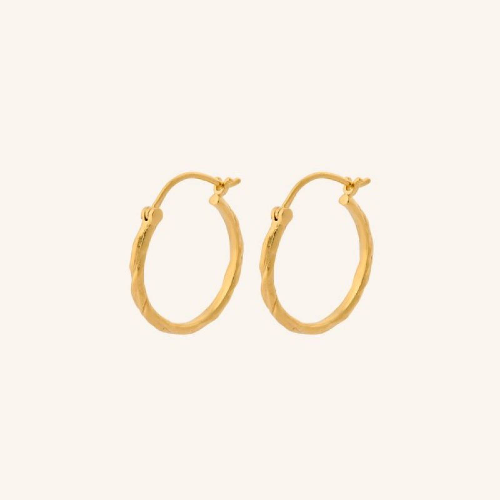 Small Ice Creole Earrings In Gold By Pernille Corydon