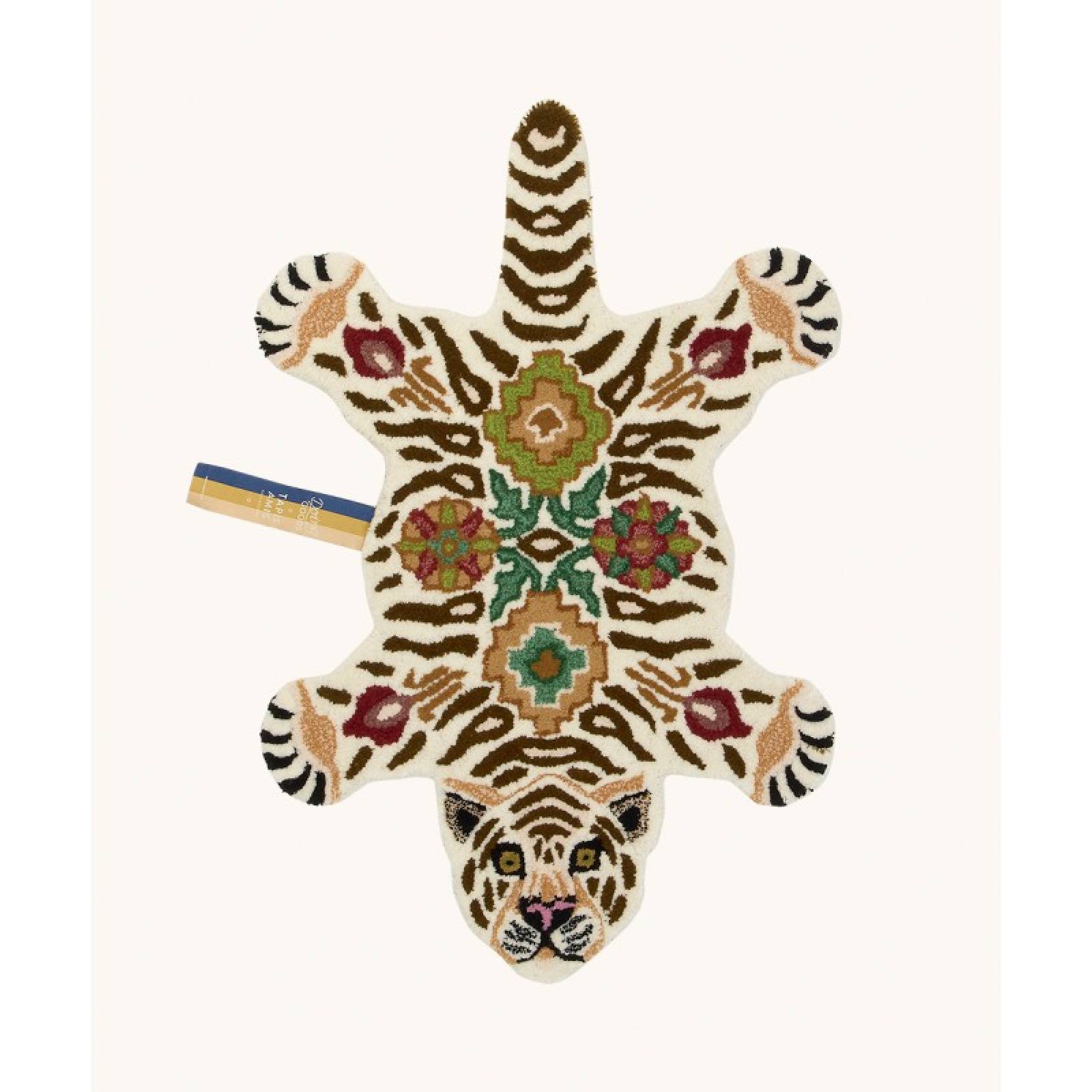 Small Jill Tiger Shaped Wool Rug