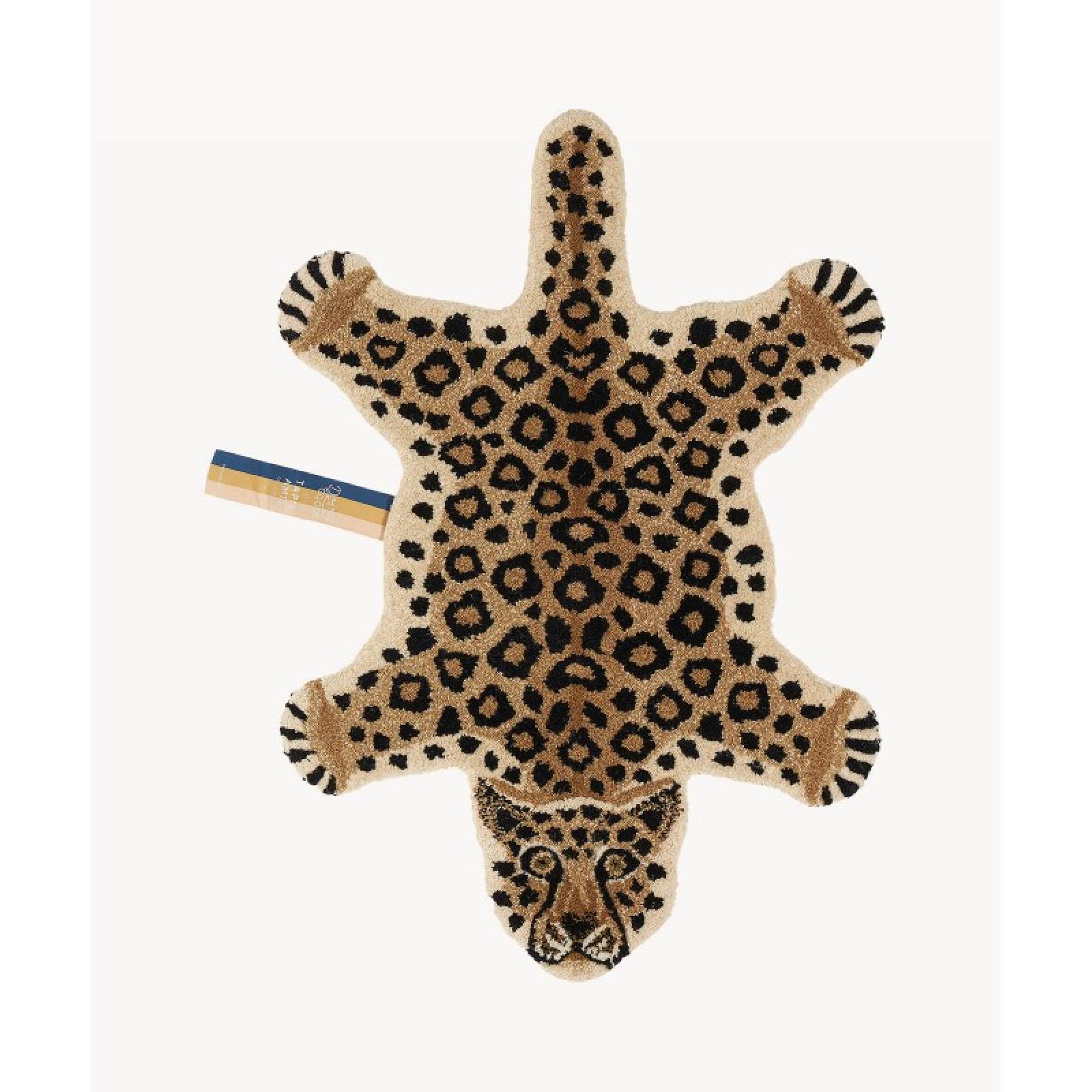 Small Loony Leopard Shaped Wool Rug