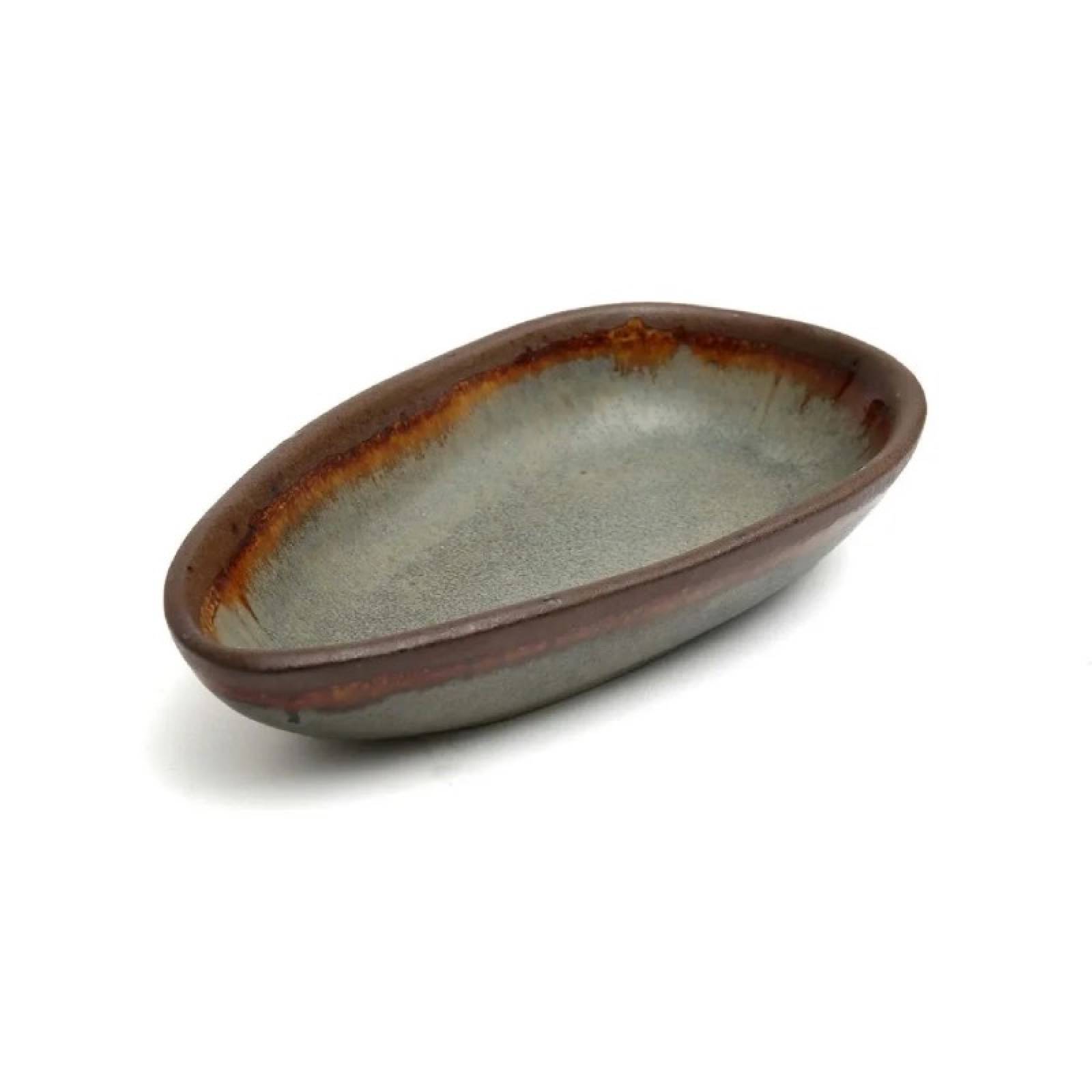 Small Oval Stoneware Serving Platter with Rustic Glaze thumbnails