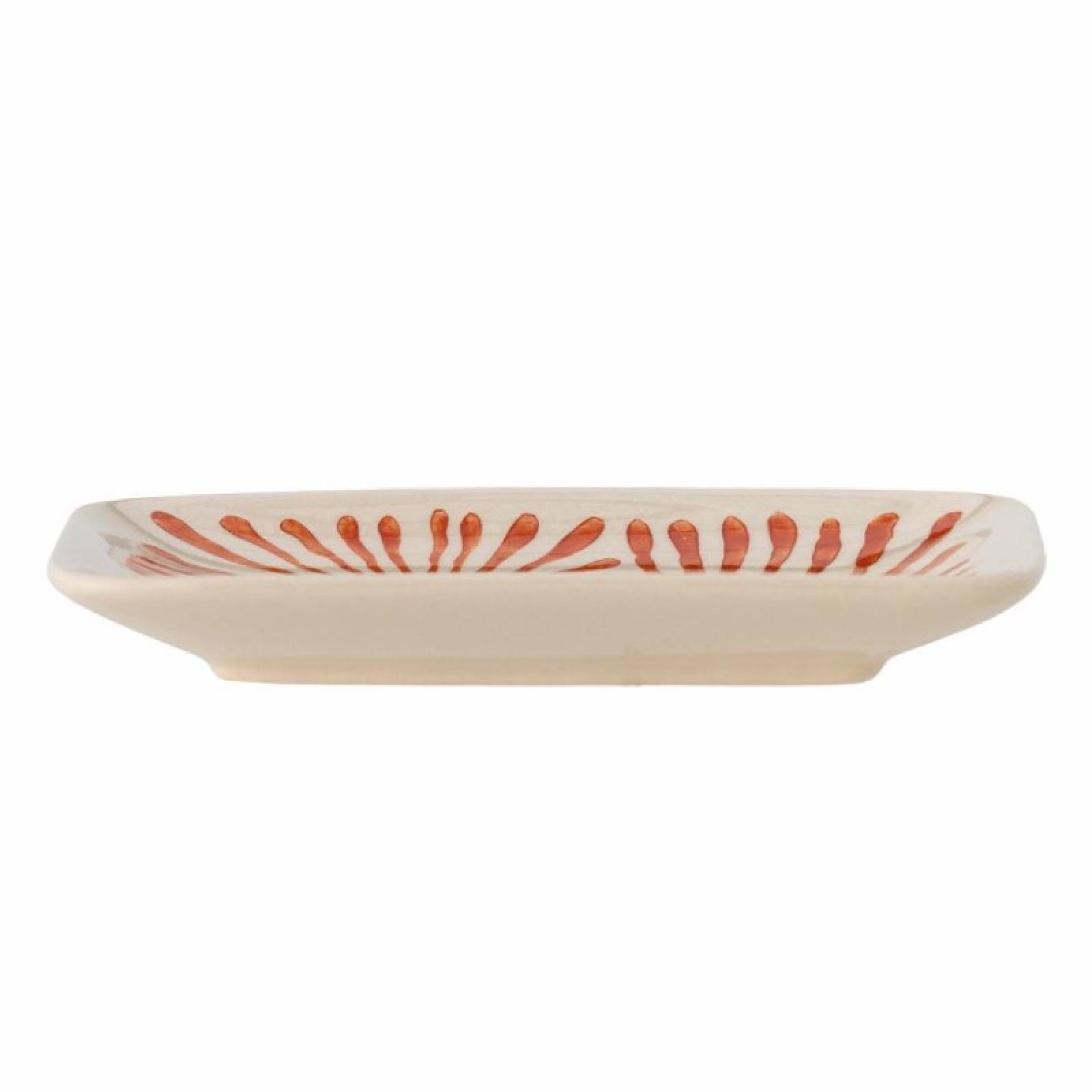 Small Rectangular Dish With Red Plant Design thumbnails