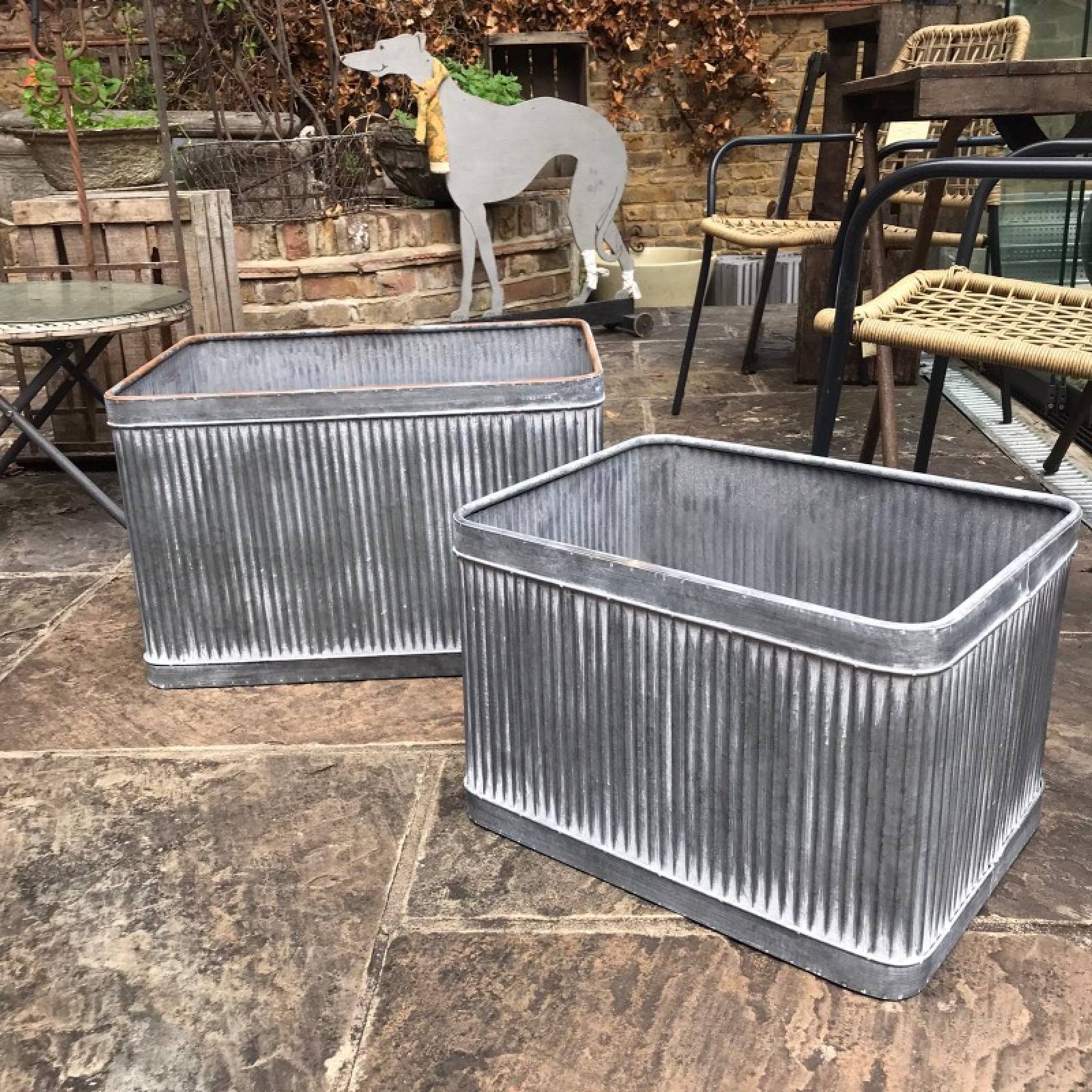 Large Rectangular Zinc Planter H:38cm thumbnails