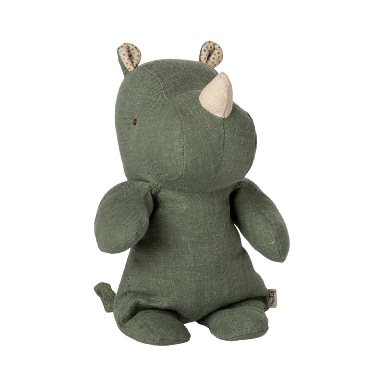 Small Rhino In Sage Soft Toy Safari Friends By Maileg 0+