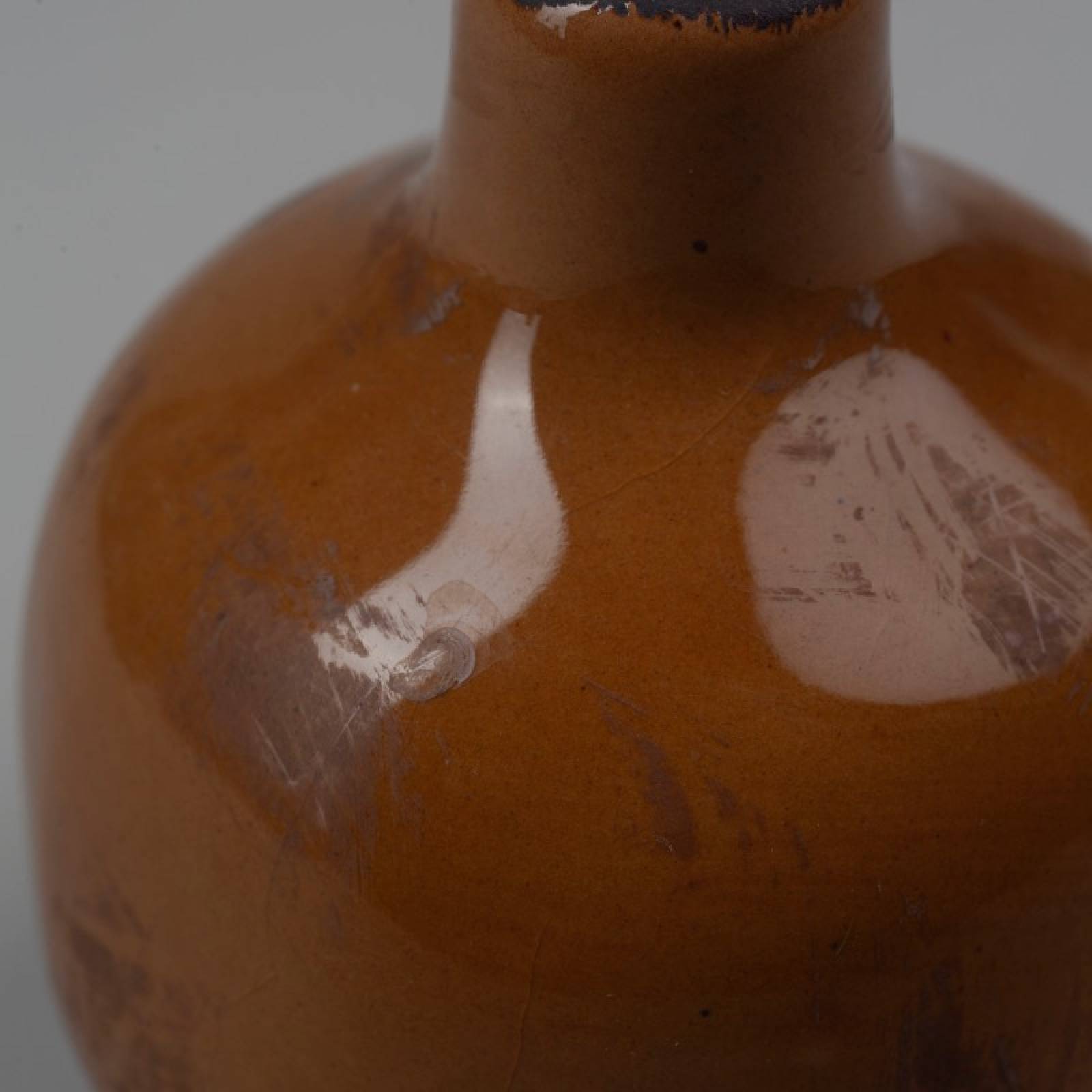 Small Rustic Ceramic Vase In Mustard Yellow thumbnails