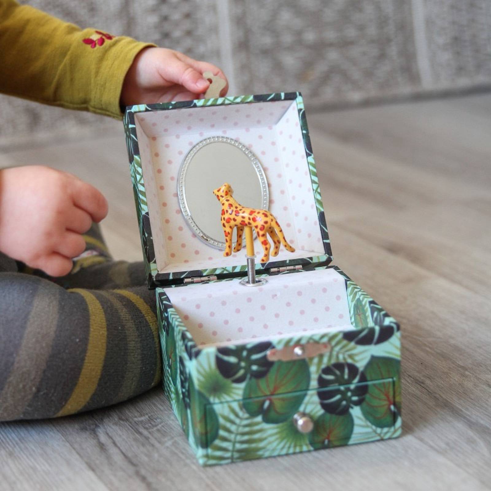 Small Savannah Musical Cube Jewellery Box With Drawer 3+ thumbnails