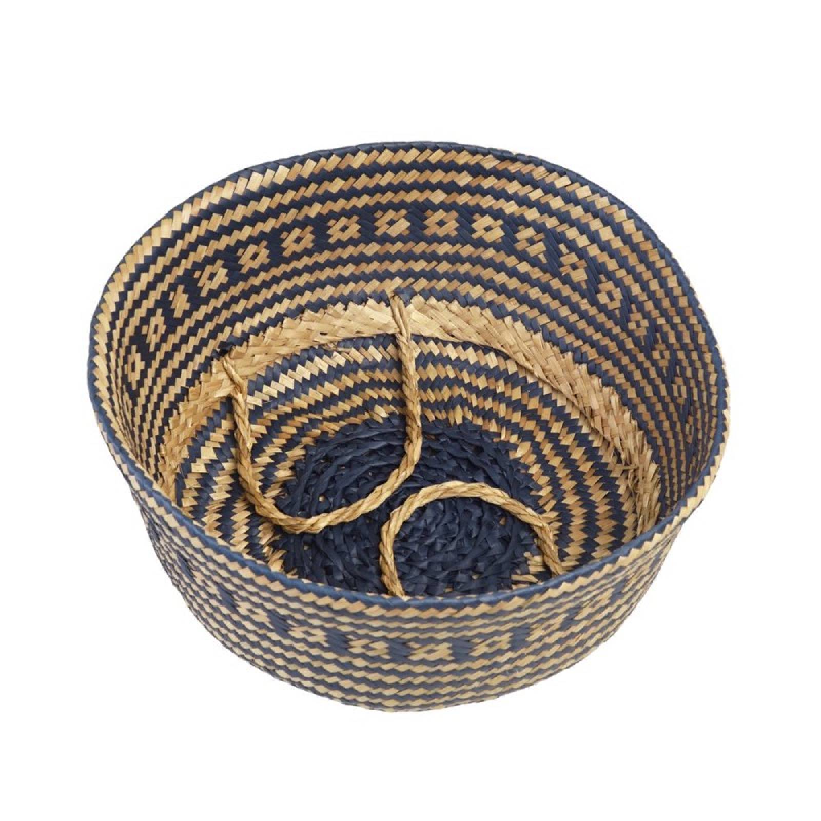 Small Seagrass Storage Basket In Navy Blue thumbnails