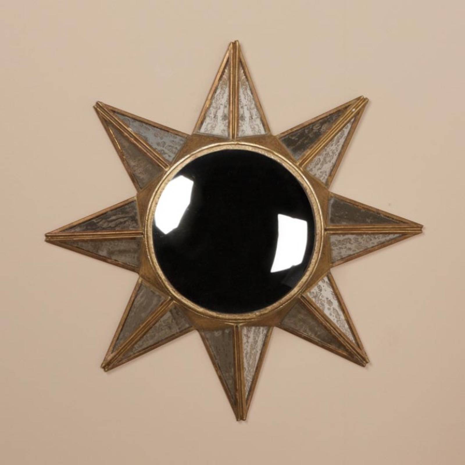 Small Star Mirror With Convex Centre & Weathered Glass 34cm thumbnails