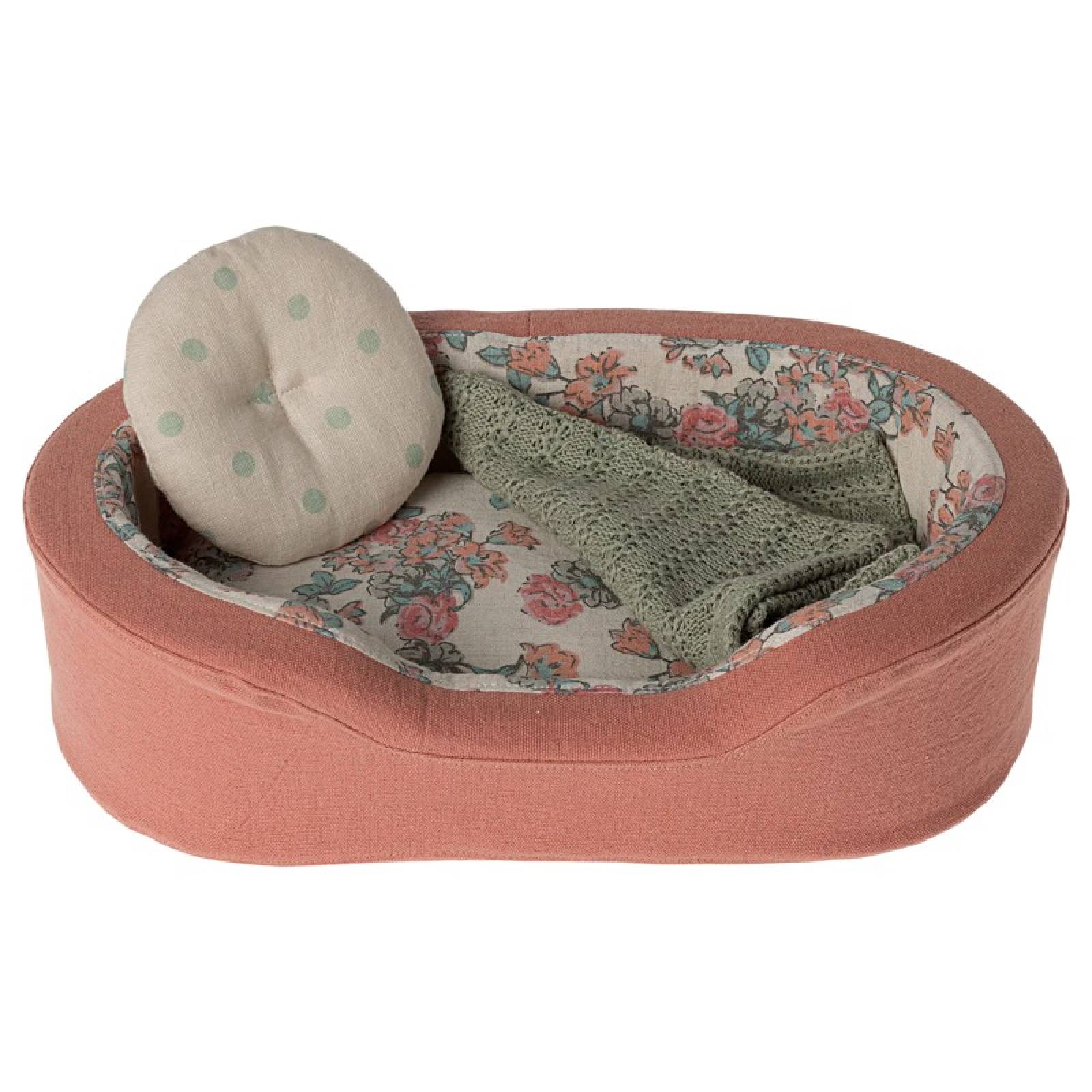 Small Toy Pet Cosy Basket In Coral By Maileg 3+