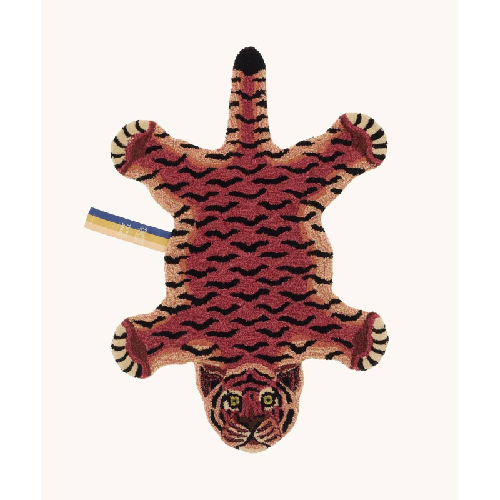 Small Tula Wise Tiger Shaped Wool Rug