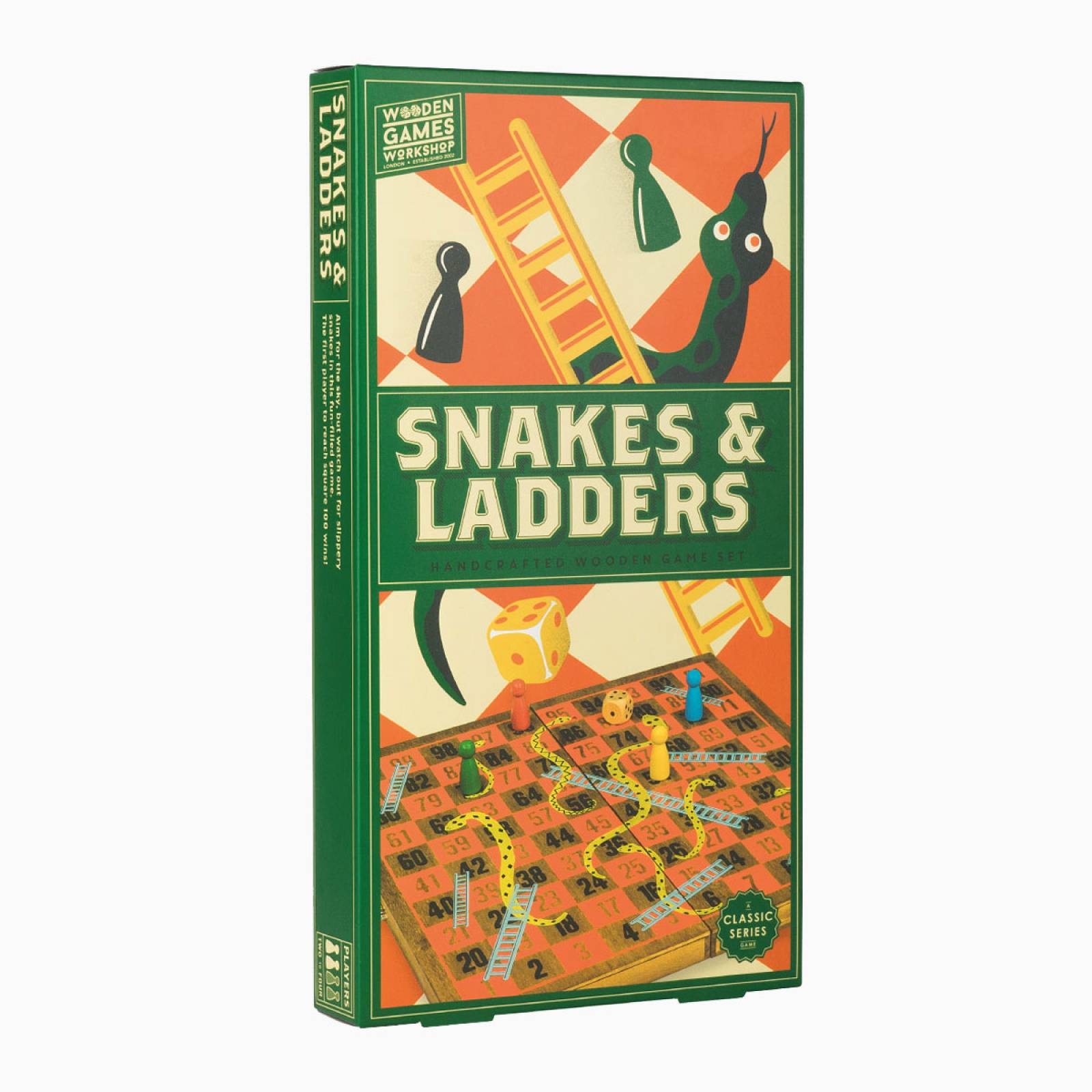 Snakes And Ladders - Handcrafted Wooden Board Game 3+