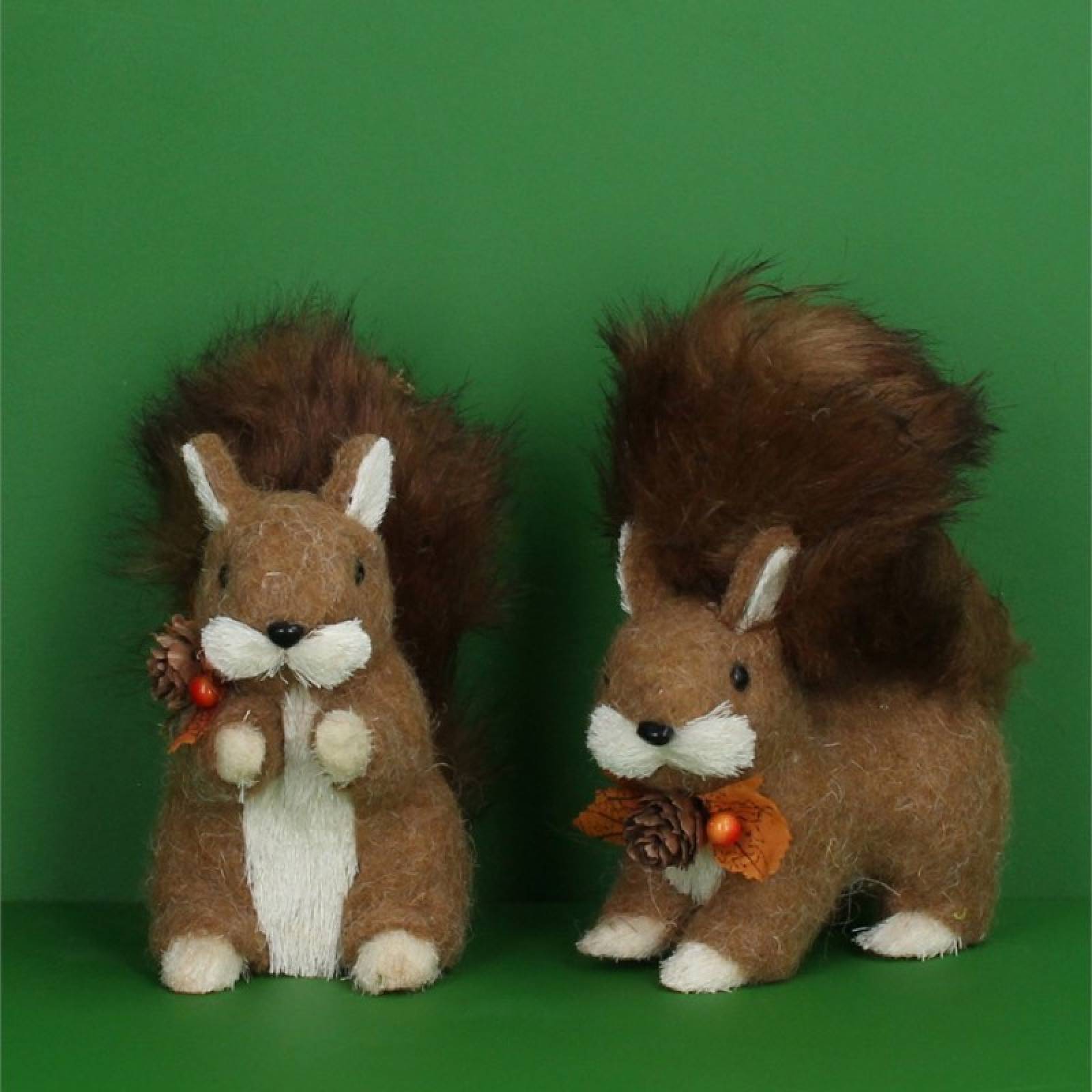 Soft Plush Squirrel Decorative Figure With Pine Cone thumbnails
