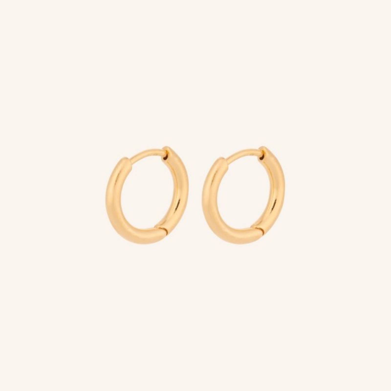 Solid Huggies Hoop Earrings In Gold By Pernillle Corydon