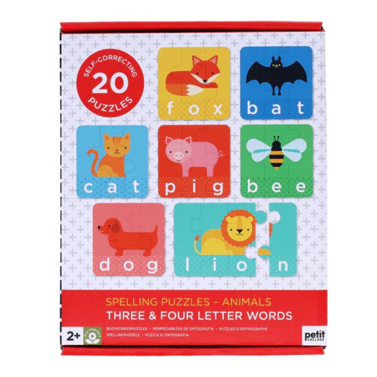 Spelling Puzzles: Animals - 20 Puzzles 2+
