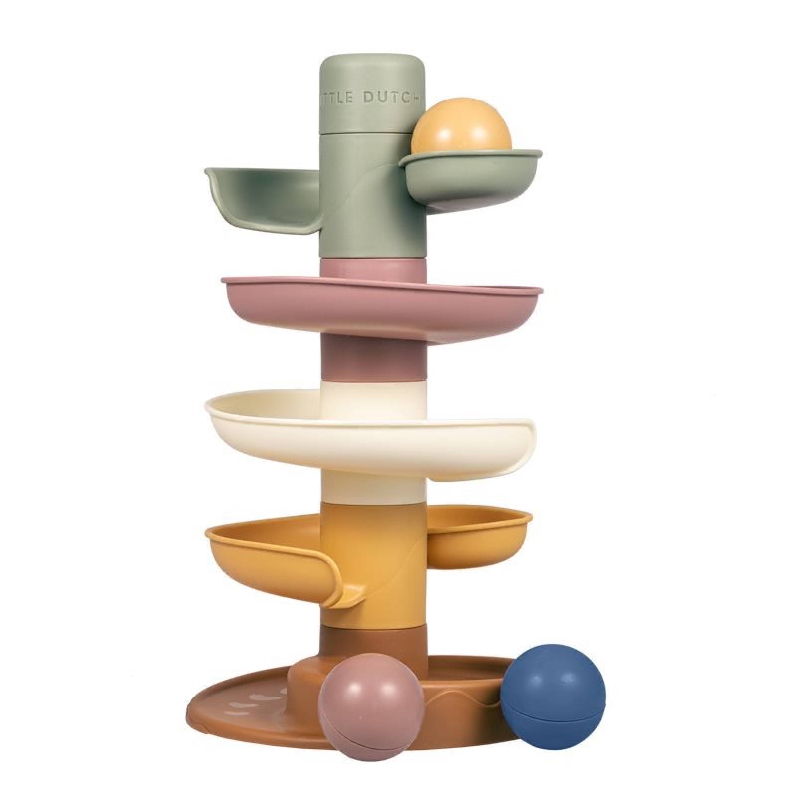 Spiral Tower Toy In Vintage Colours By Little Dutch 10m+