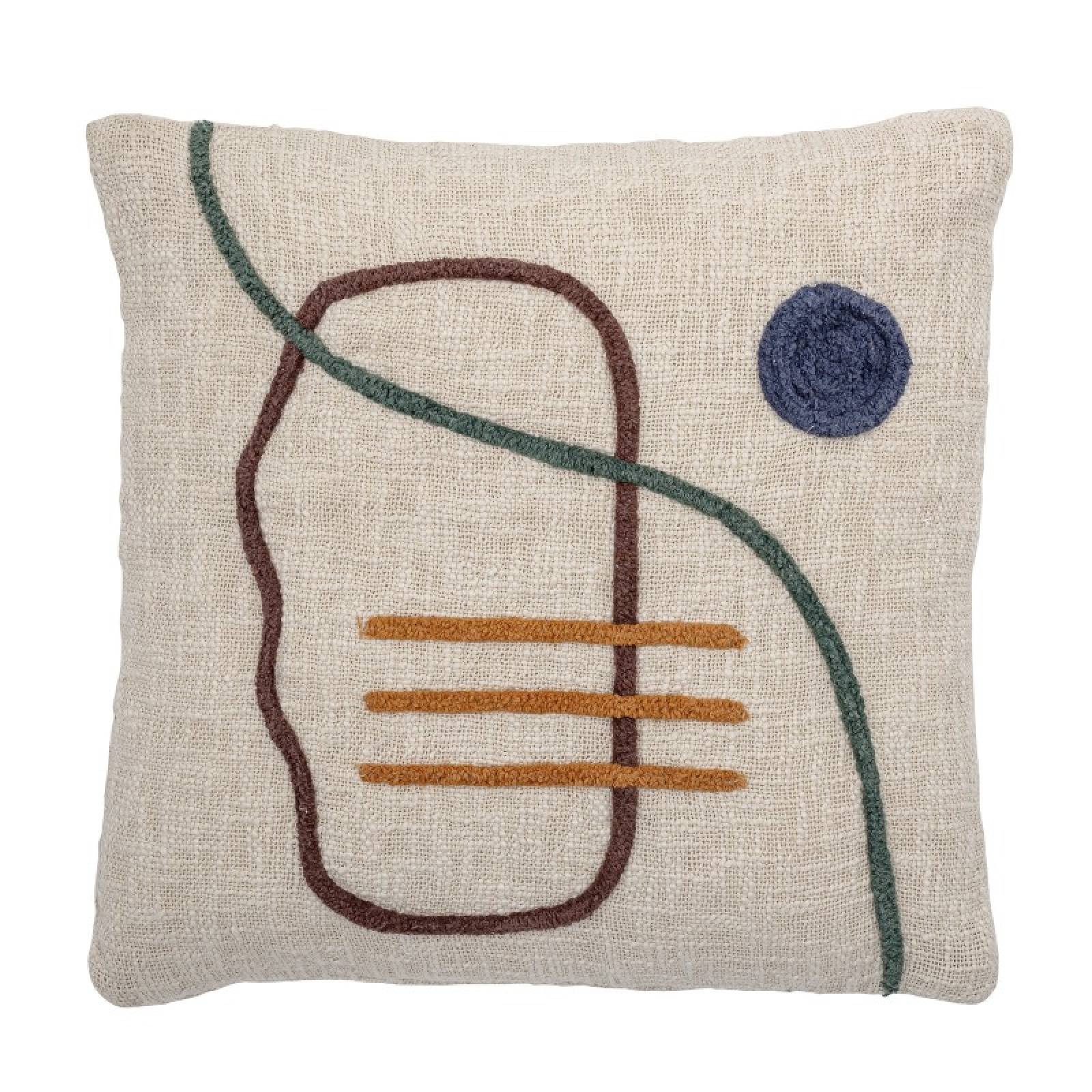 Square Cushion With Abstract Embroidered Design 45 x 45cm