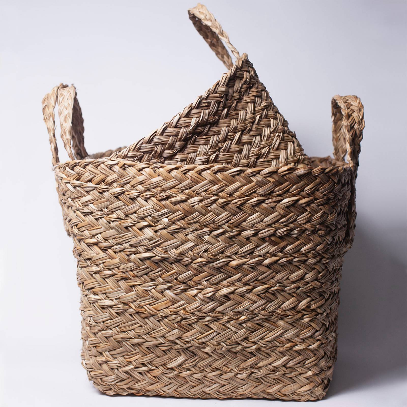 Small Square Grass Basket With Handles 30x30x25cm thumbnails