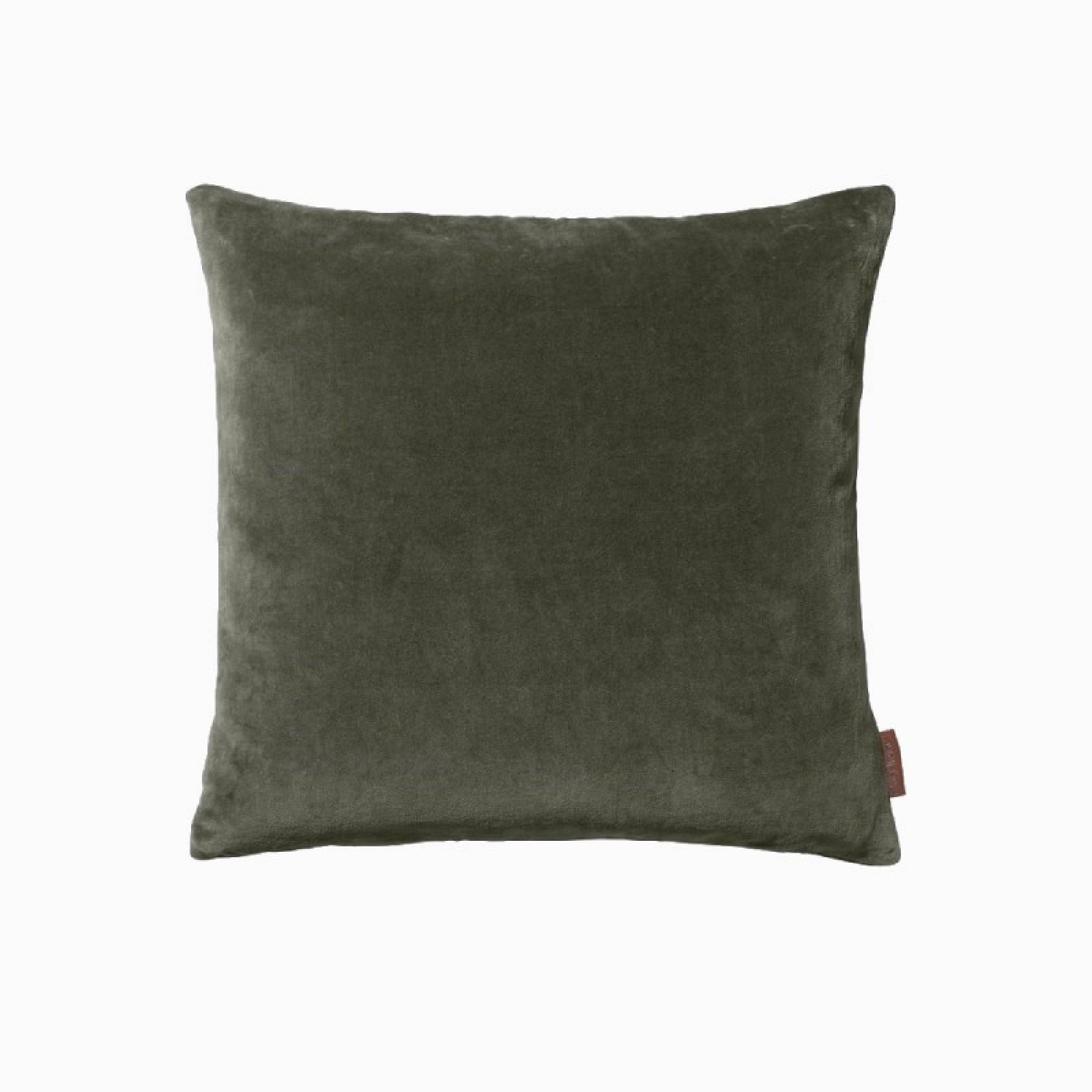 Square Soft Velvet Cushion In Army
