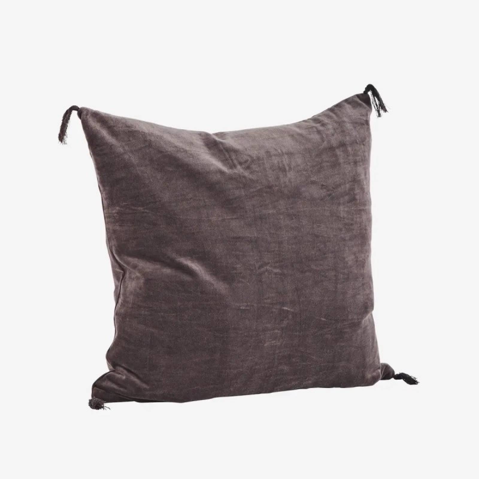 Square Velvet Cushion In Eggplant 50x50cm