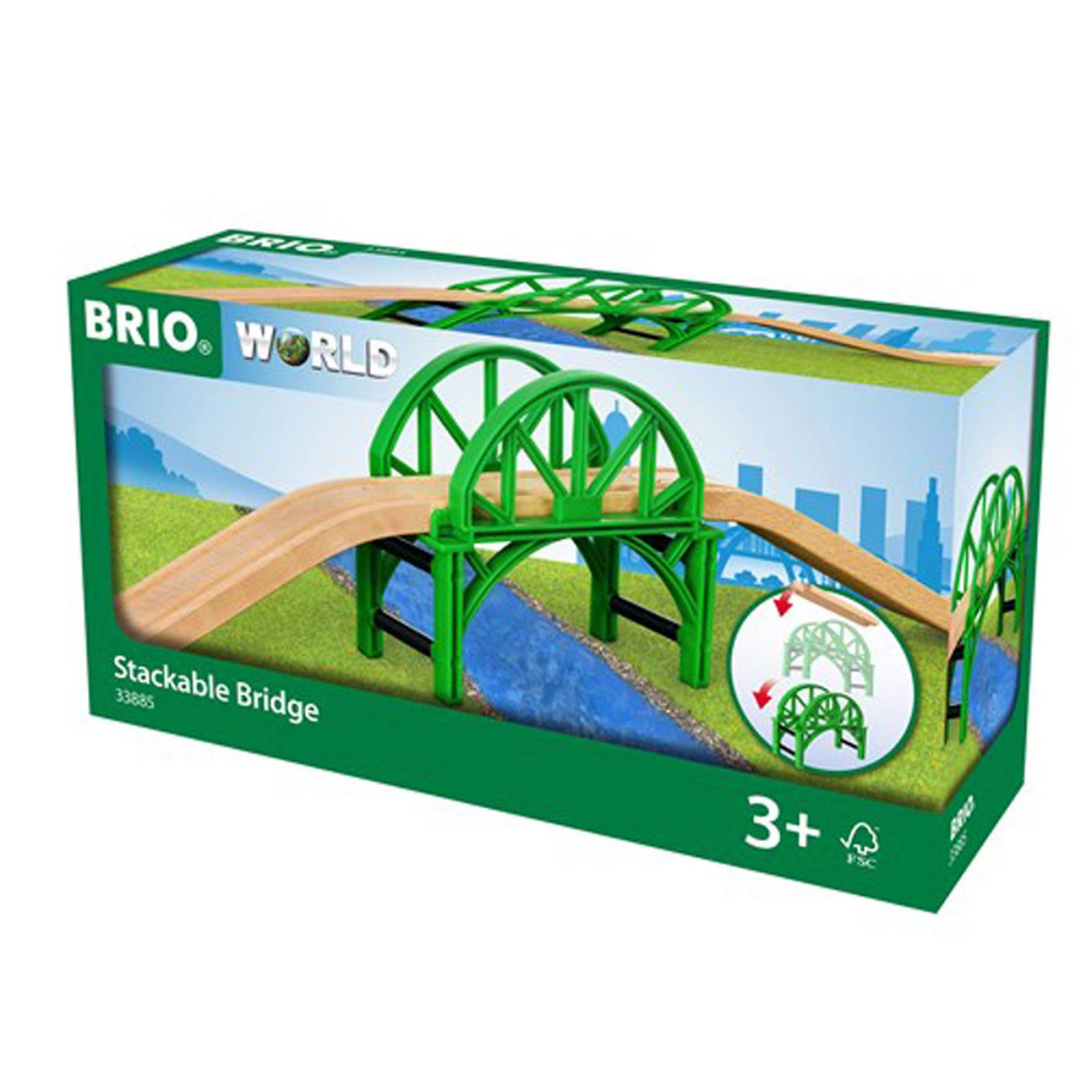 Stackable Bridge BRIO Wooden Railway Age 3+