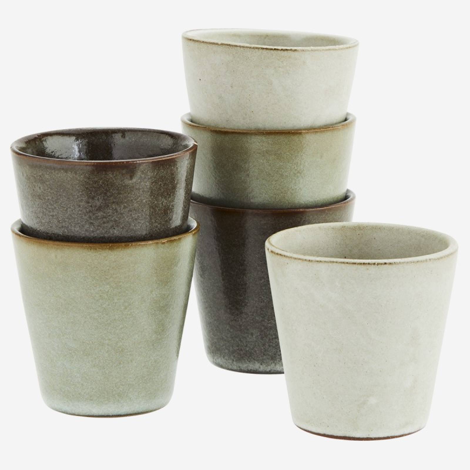 Small Stoneware Cup In Green Lichen