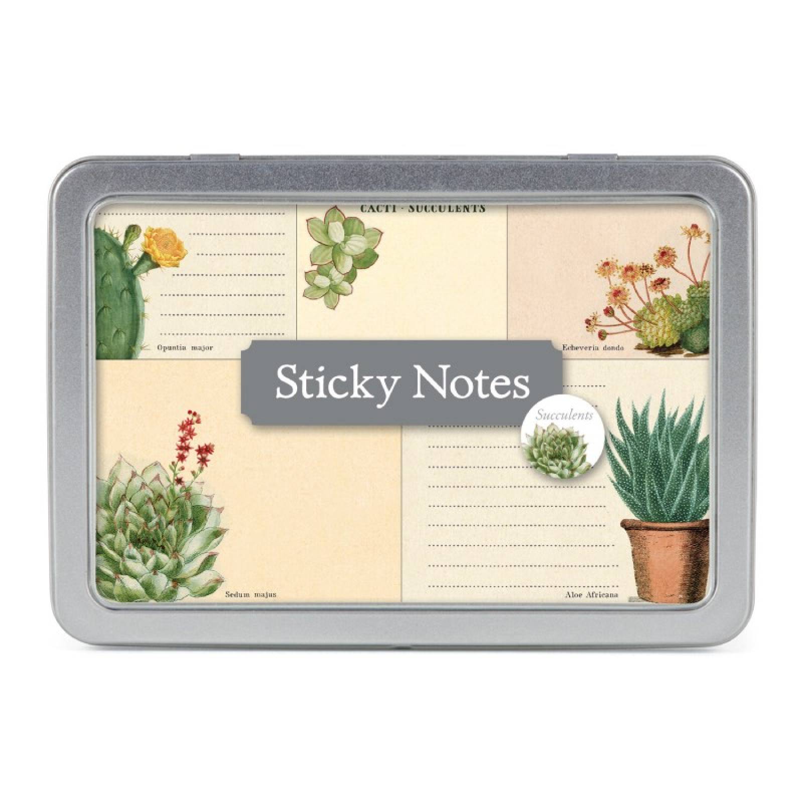 Succulents - Set Of Sticky Notes In Tin thumbnails