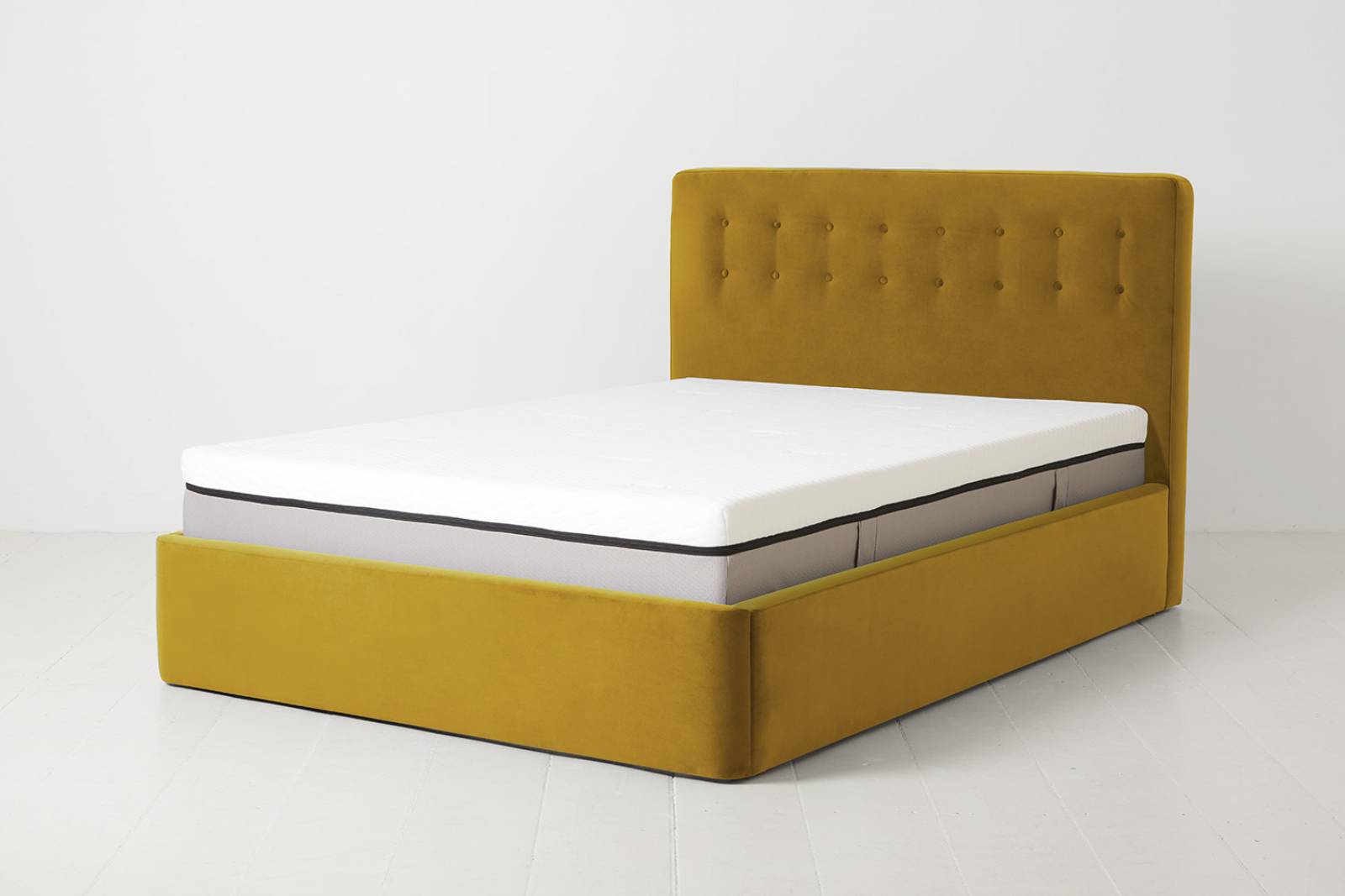 Swyft Bed 01 - Double Size Bed Frame - Velvet Mustard thumbnails