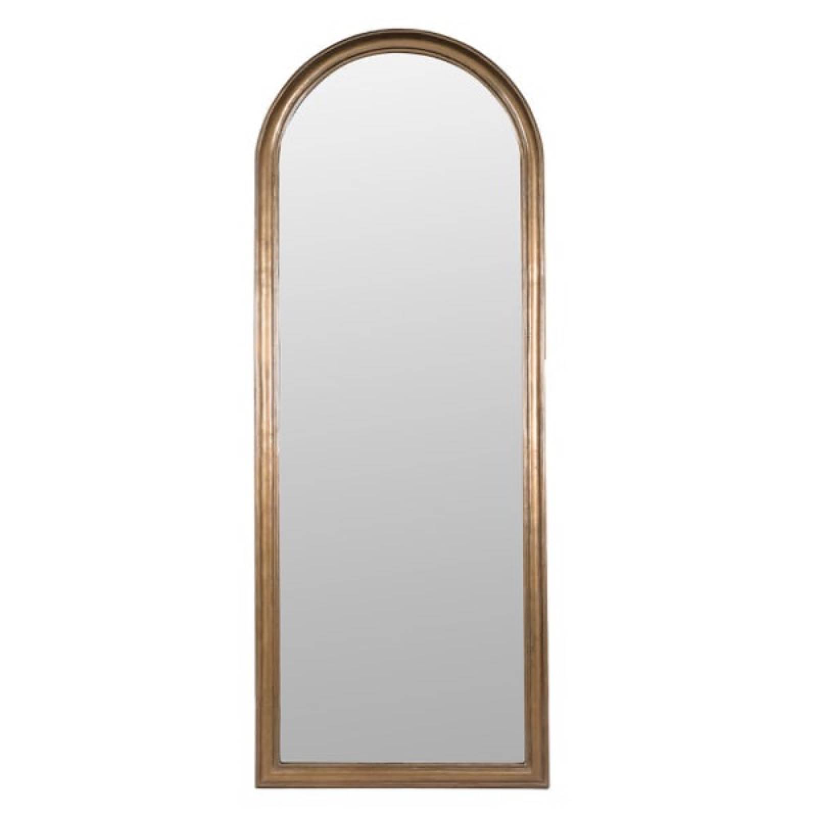 Tall Brass Arched Floor Leaner Mirror H:220cm