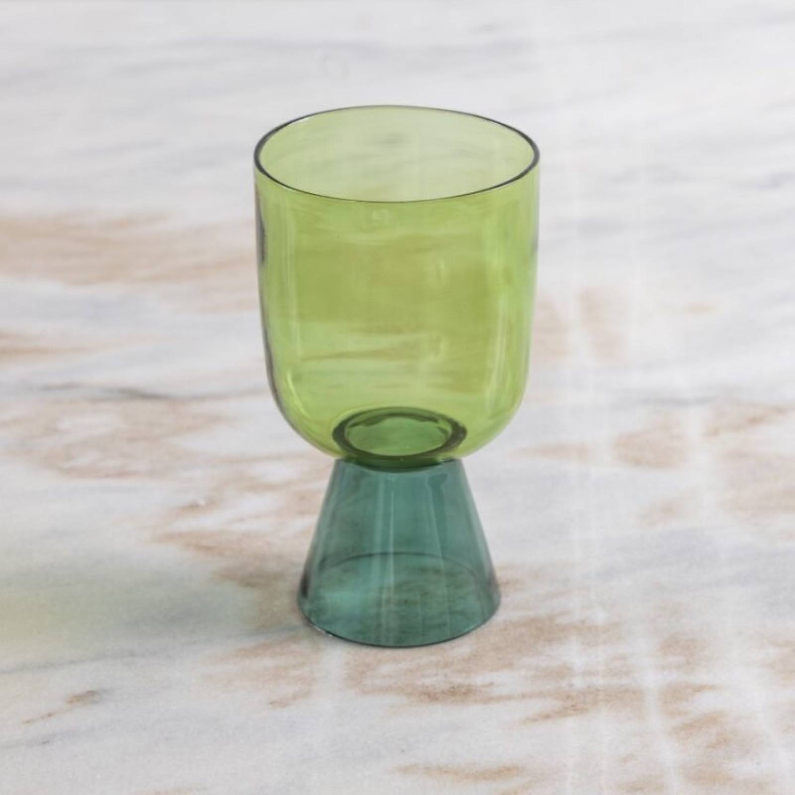 Tall Tumbler Glass In Green